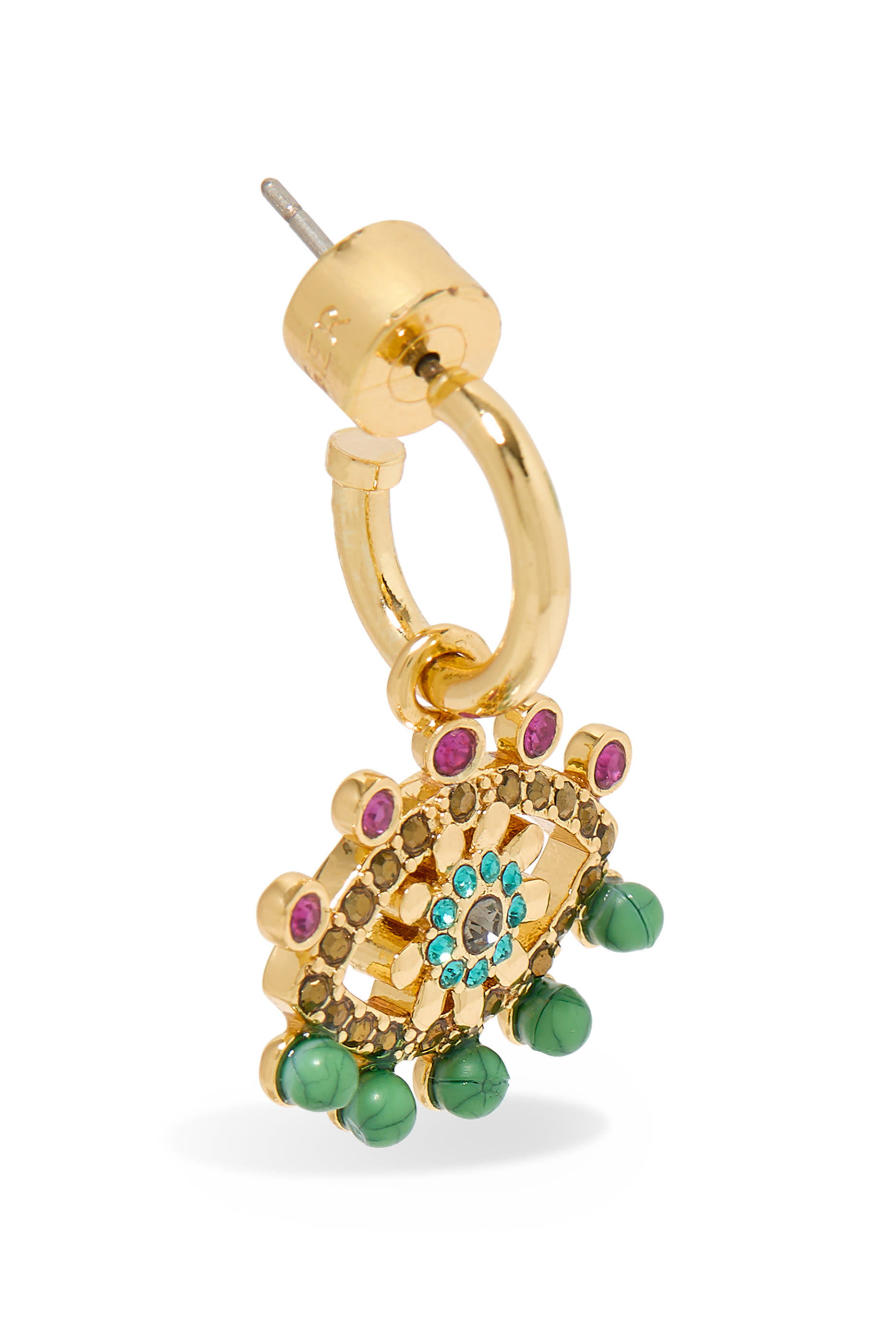 أقراط هاجي مرصعة بأحجار متنوعة بتصميم عين وكريستال، نحاس