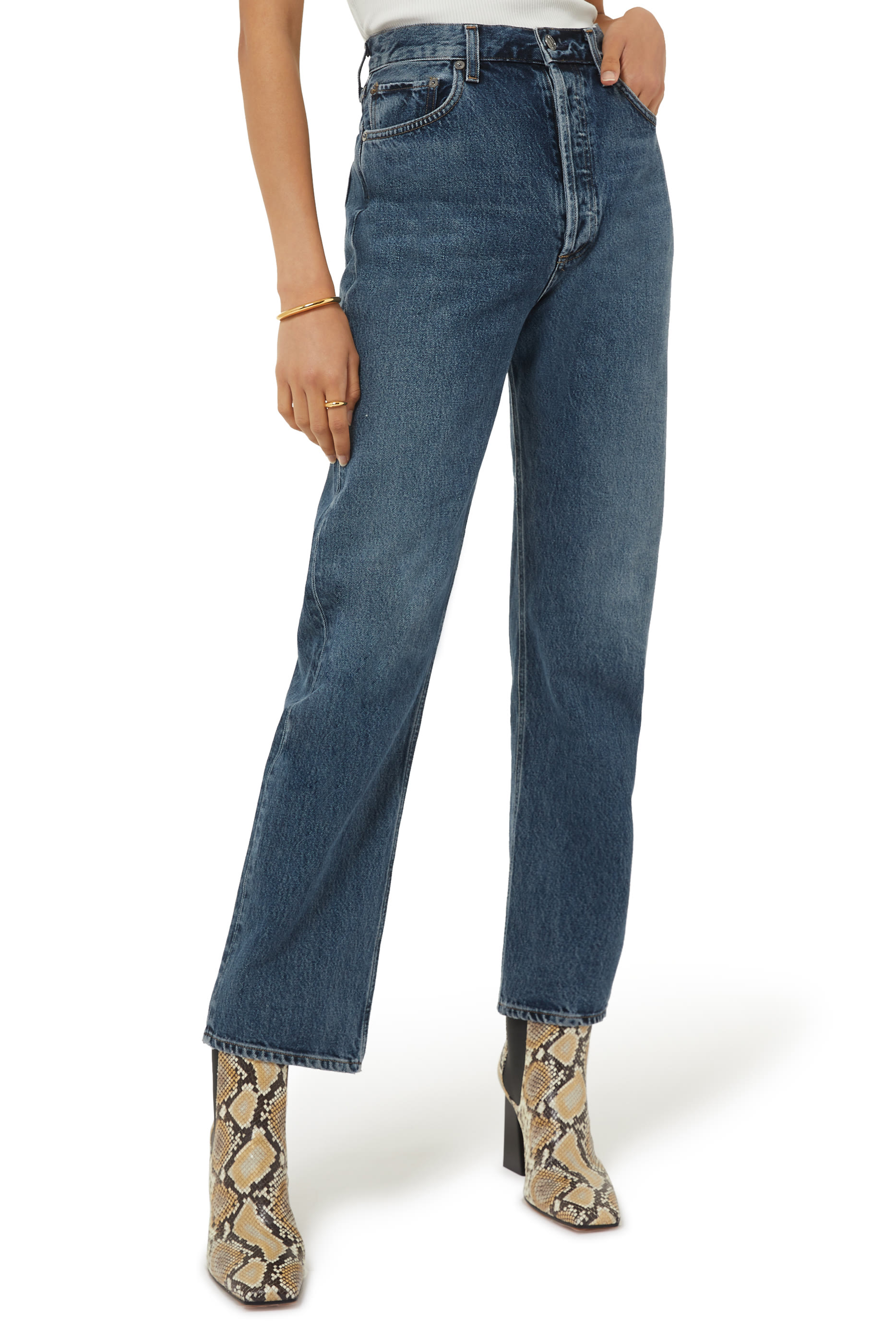 بنطال جينز ناينتيز بخصر مرتفع