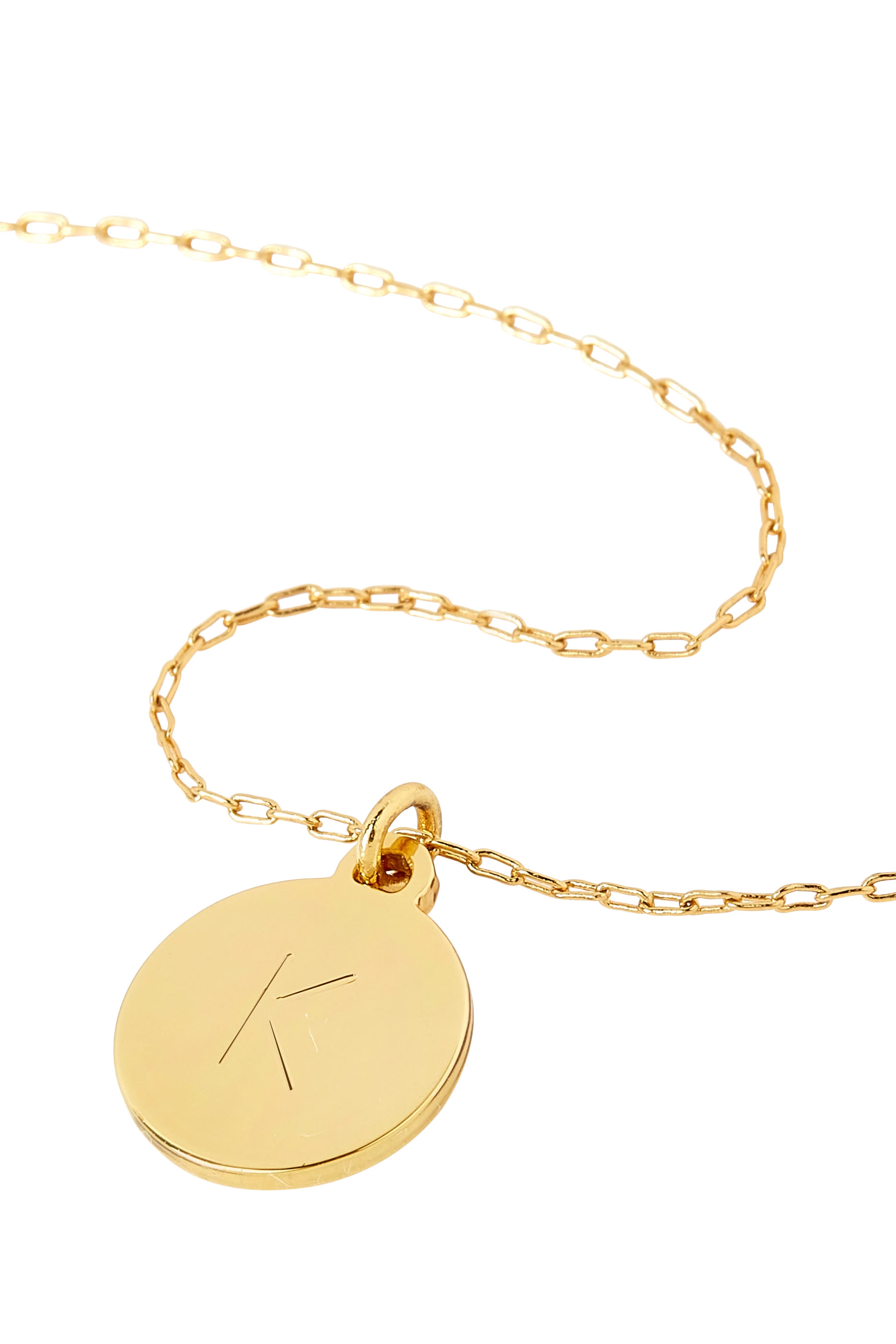 قلادة بدلاية صغيرة بنقشة حرف K، معدن مطلي