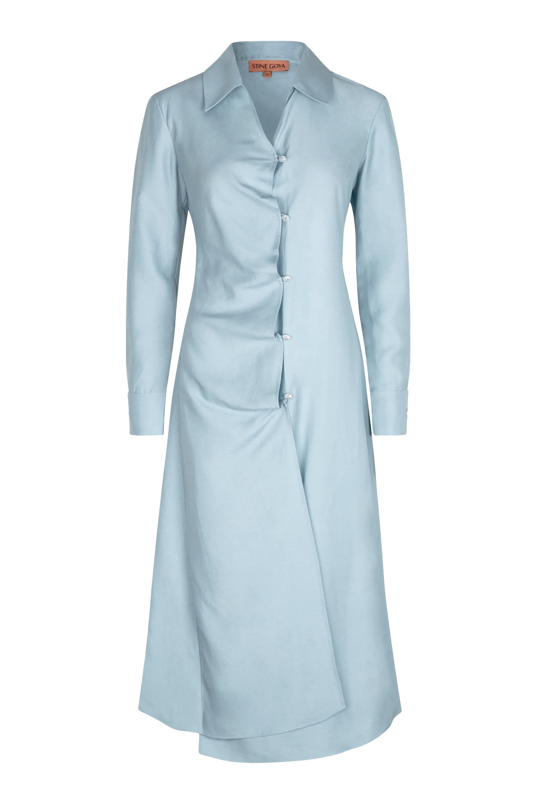 فستان سبينسر متوسط الطول بتصميم قميص