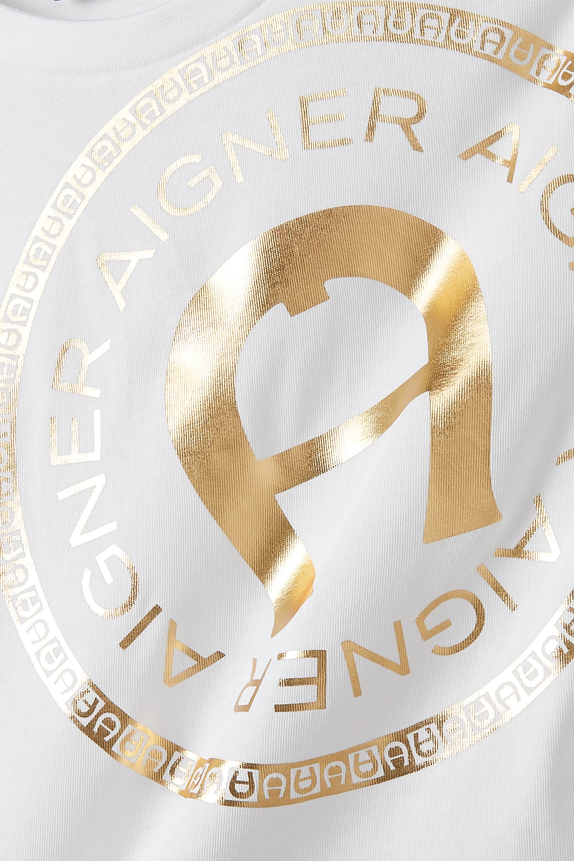 تيشيرت قطن جرسيه بشعار الماركة للأطفال