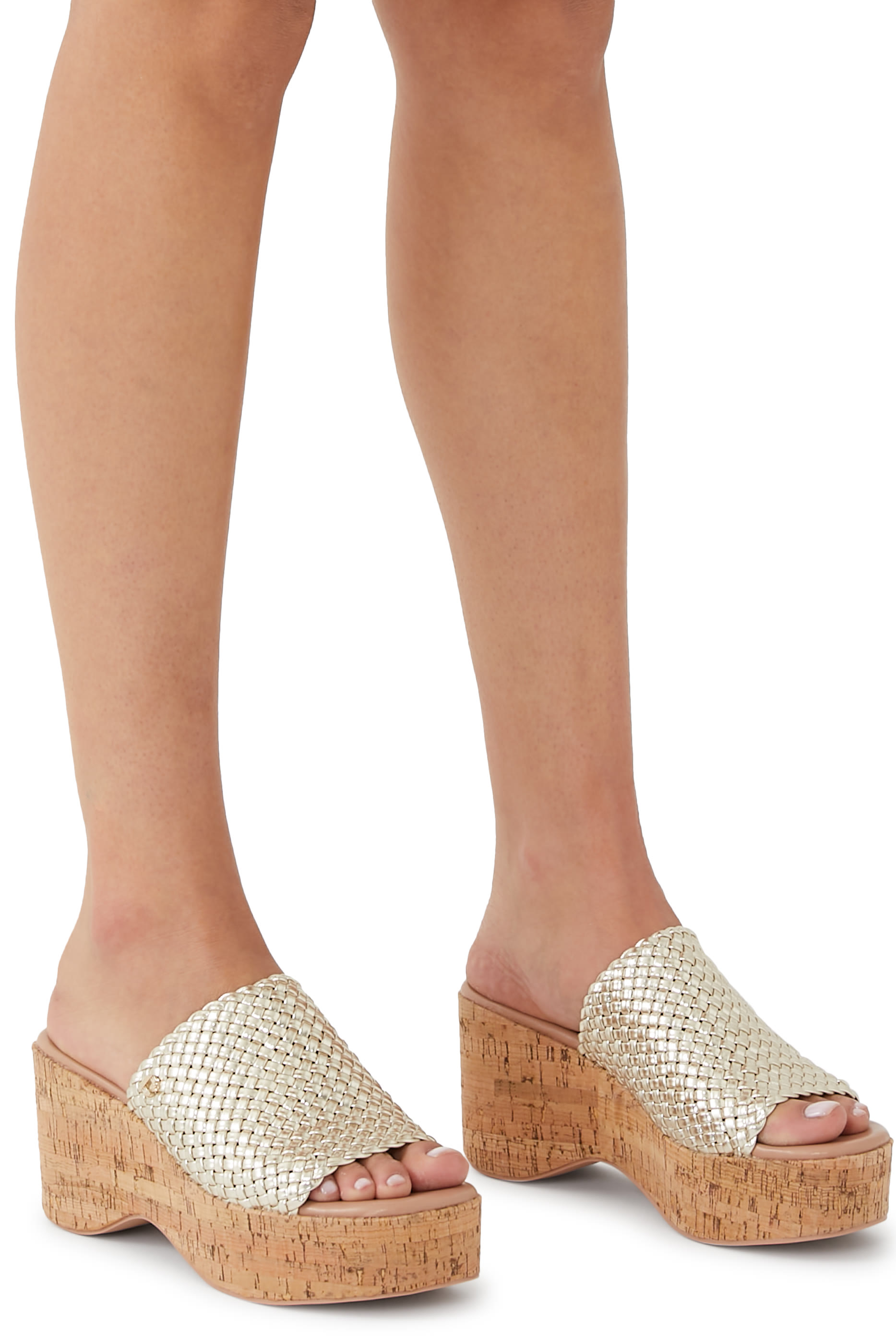 صندل كريبتون 85 بكعب ويدج منسوج