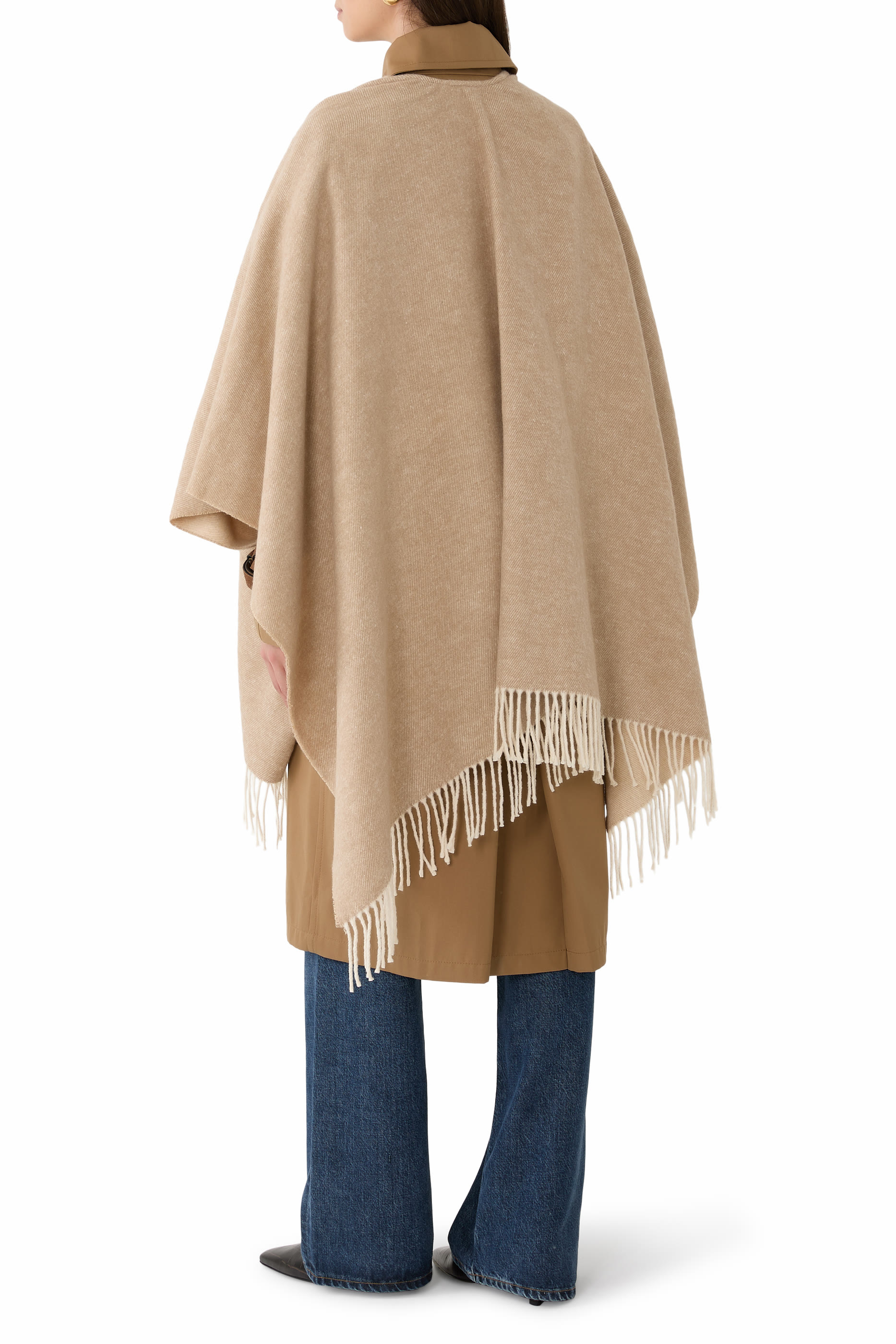 Brushed Recycled Cotton Cashmere Poncho