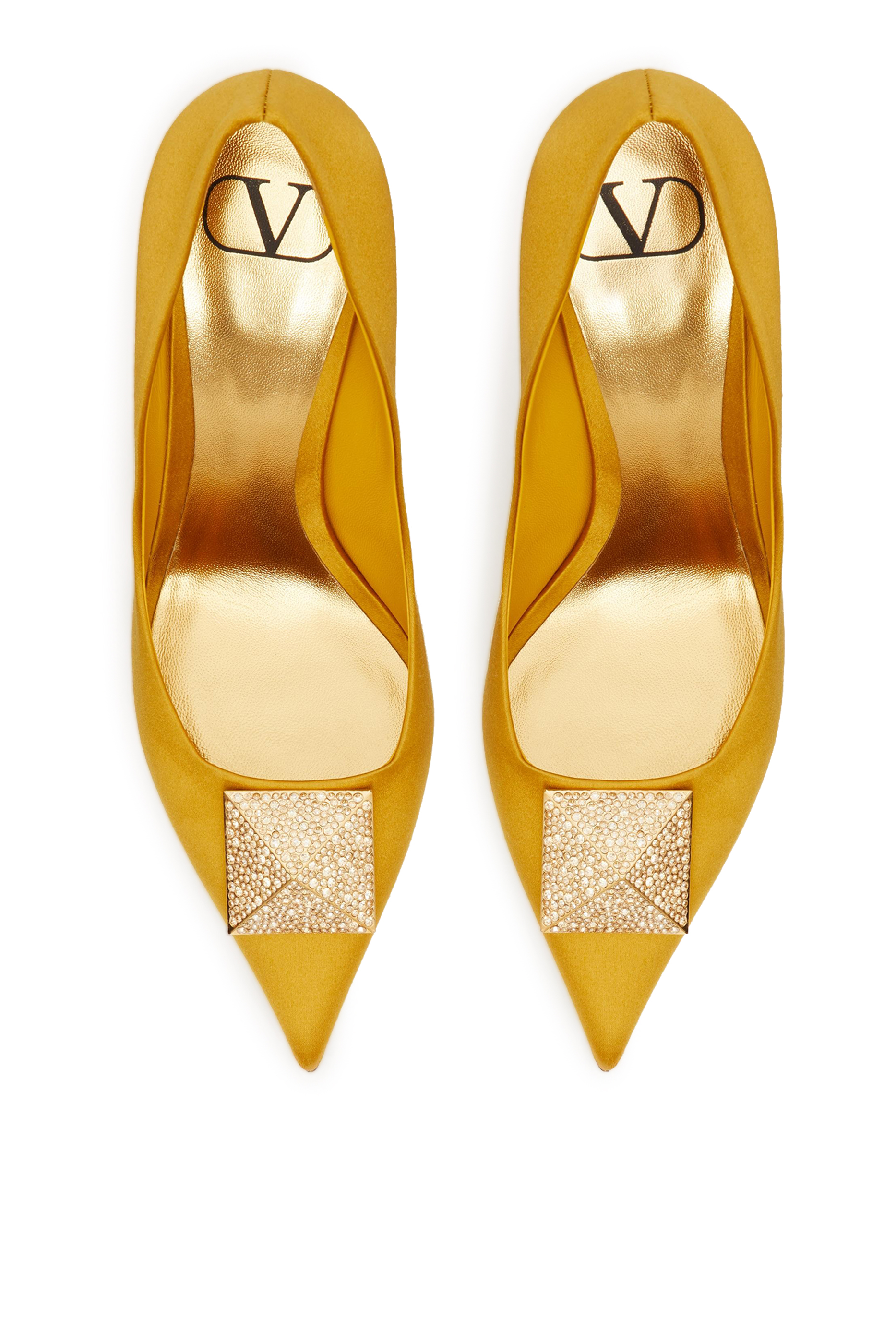 حذاء كلاسيك فالنتينو غارافاني 100 ستان مرصع بحلية هرمية