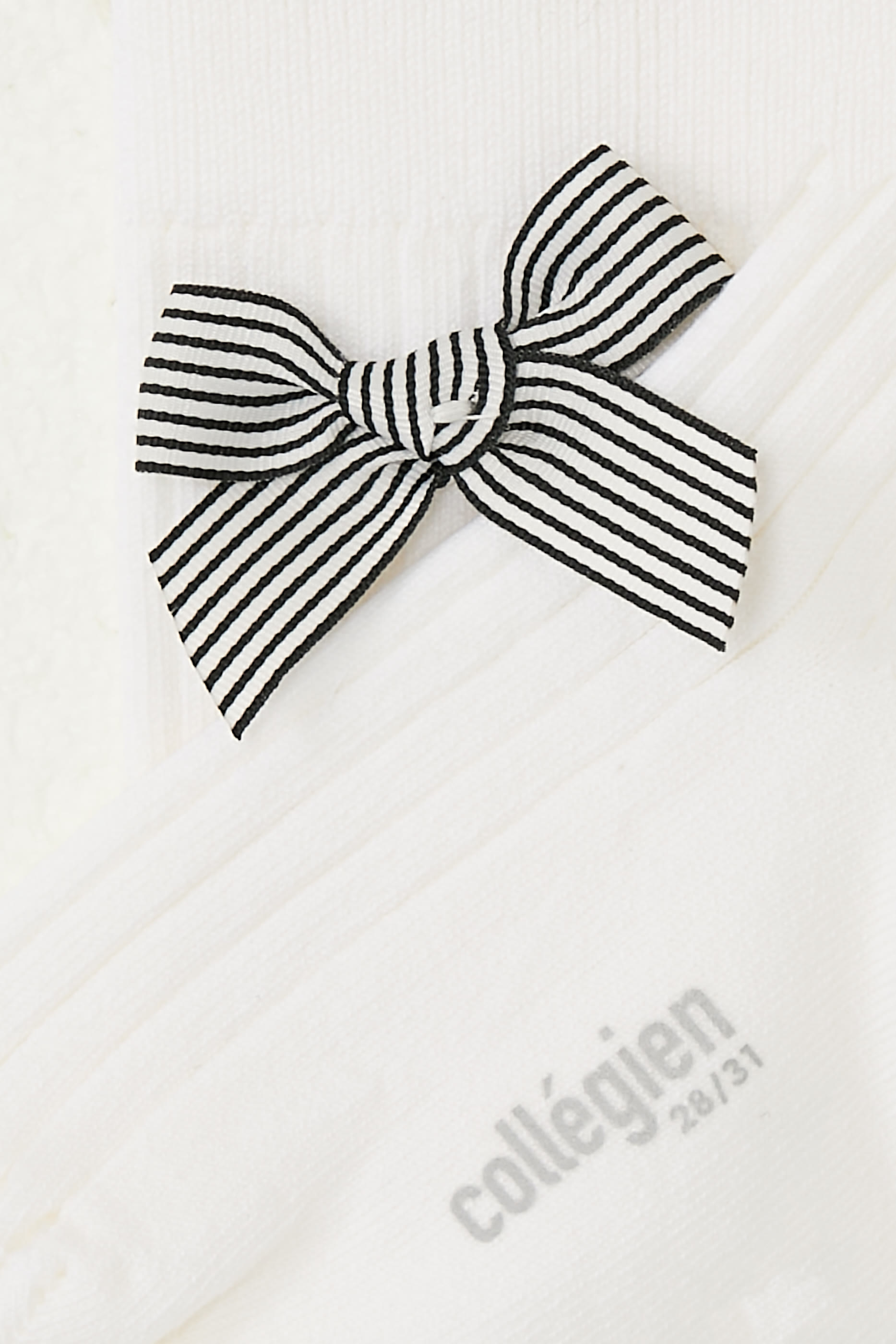 جوارب مارينيت بطول الركبة بفيونكة قماش مضلع للأطفال