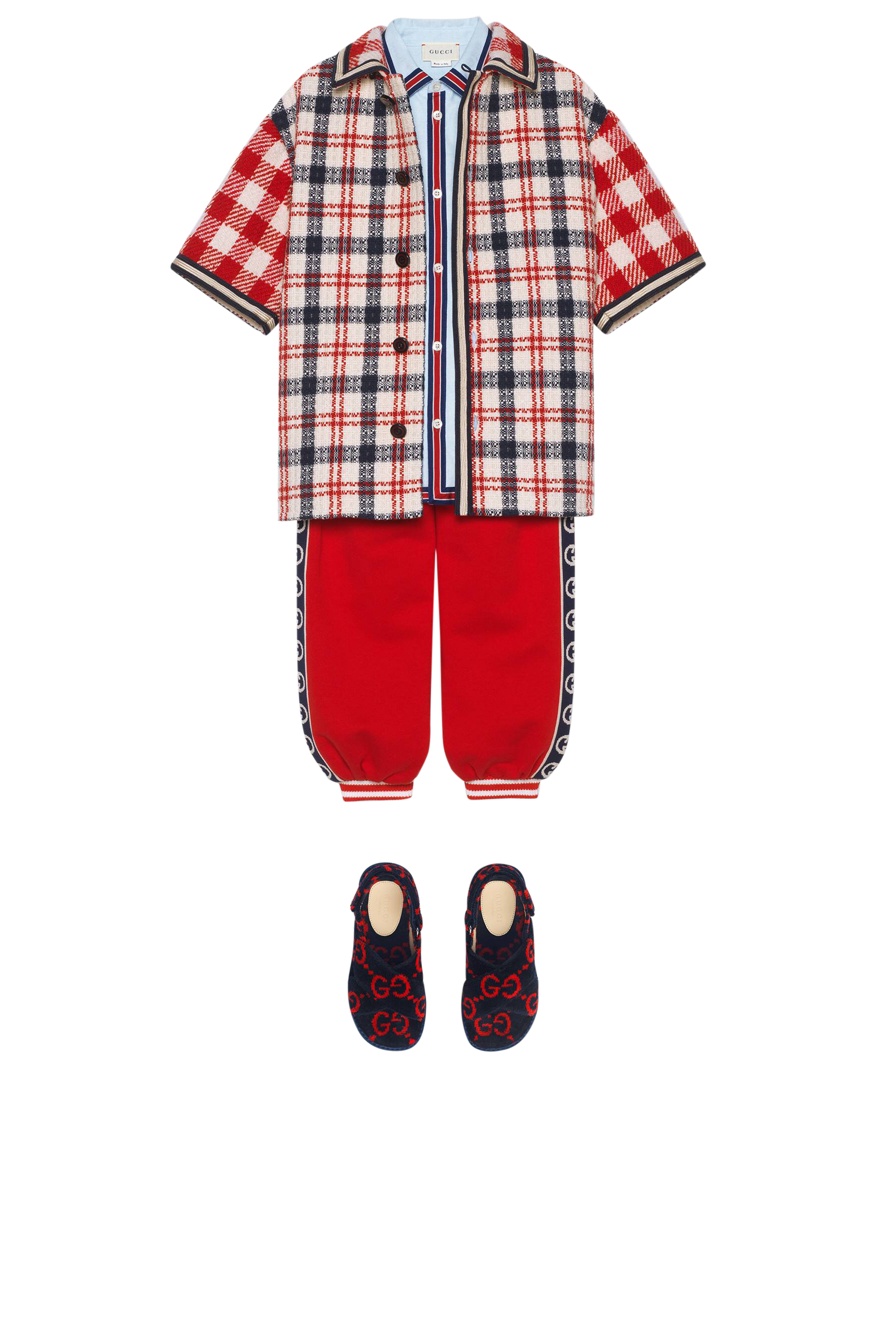 بنطال رياضي قطن بحرفي GG متداخلين