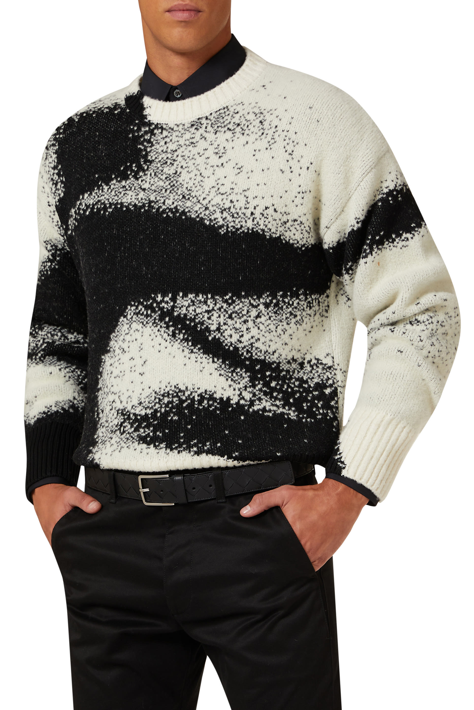 حزام جلد بتصميم مجدول