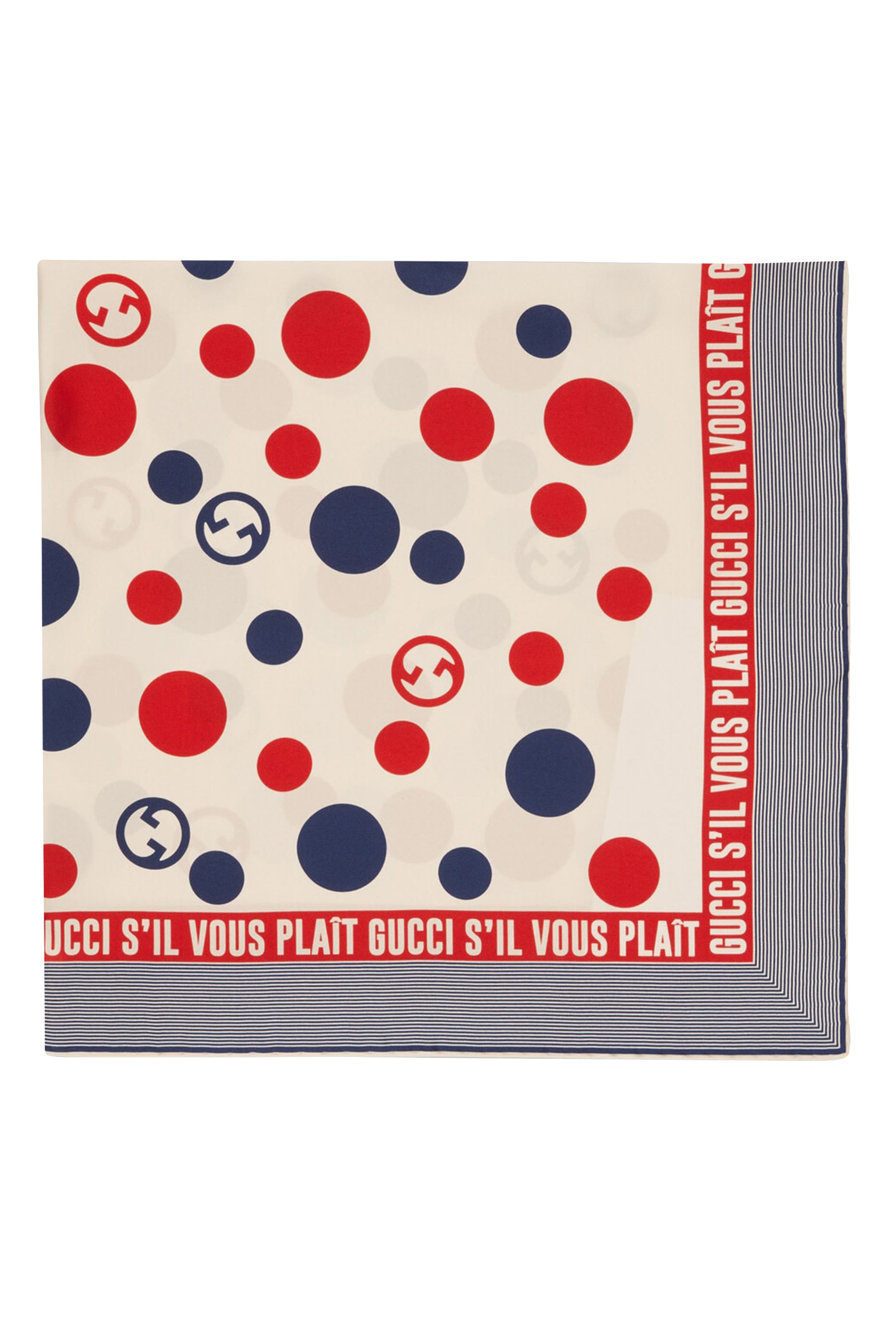 وشاح حرير بطبعات حروف شعار الماركة بتصميم متداخل مستدير