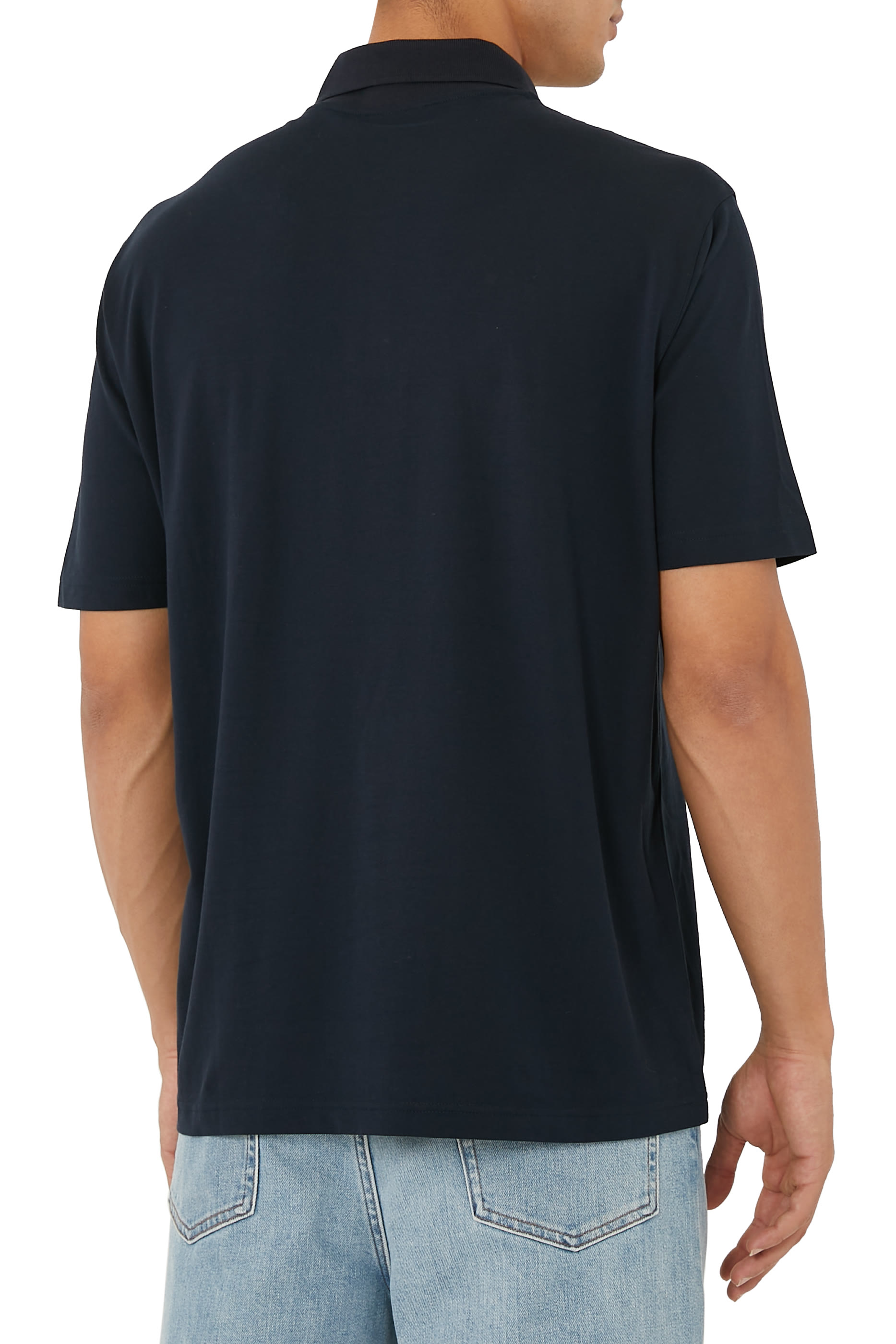 قميص بولو  اي اس في بقصة عادية بتصميم حرف A قطن عضوي