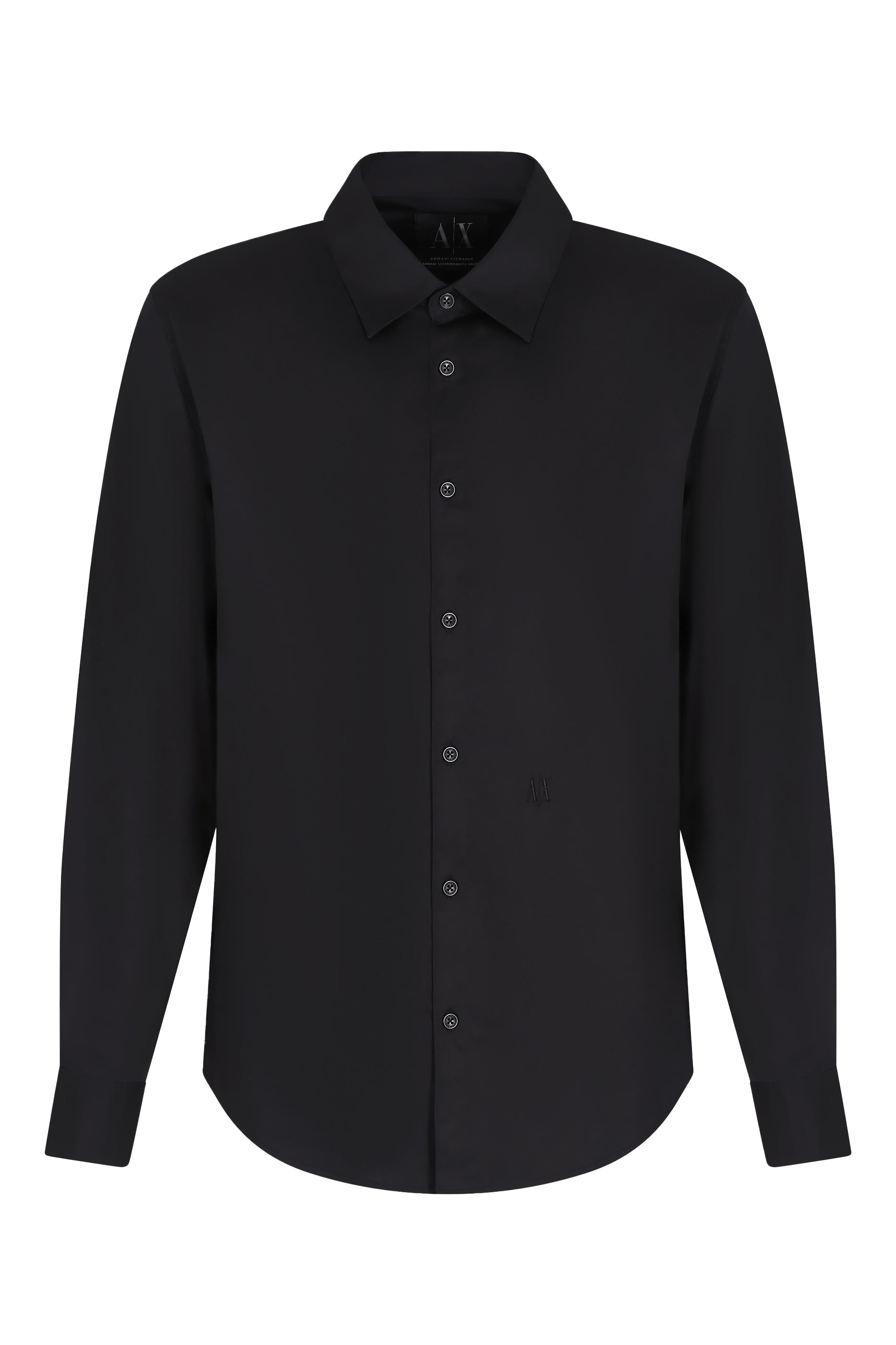 قميص أي أس في بقصة عادية قطن جيرسيه مطاطي