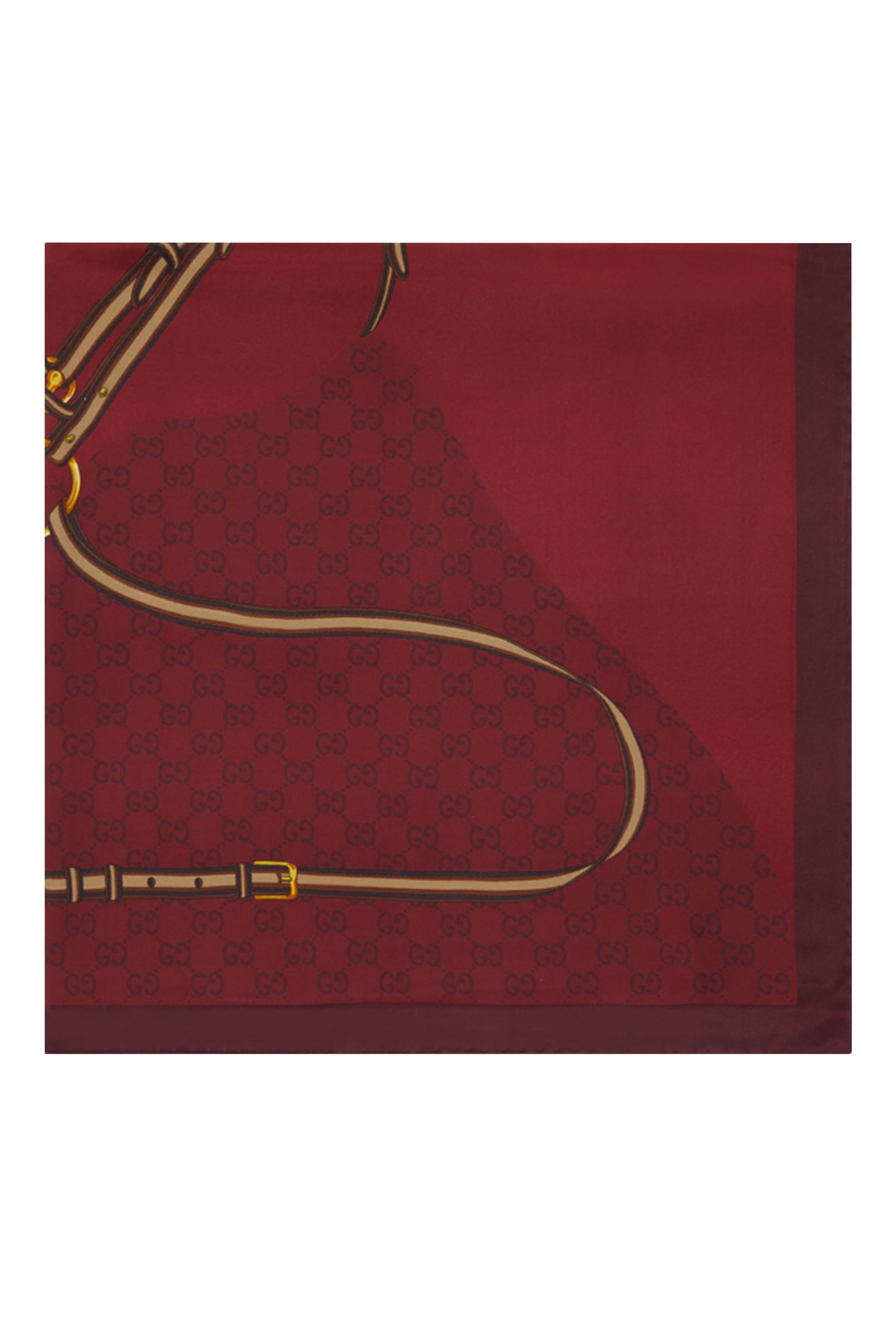 وشاح مربع بنقشة حرفي شعار الماركة حرير جاكار