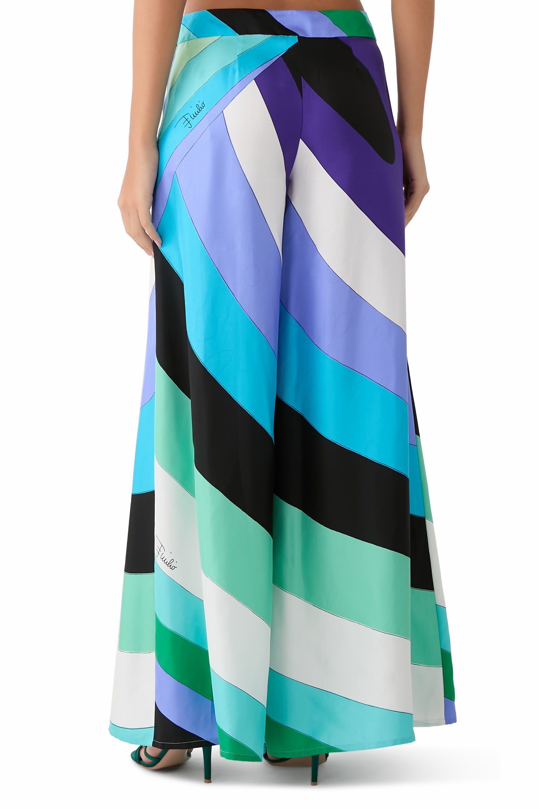 بنطال بطبعة ايرايد حرير تويل