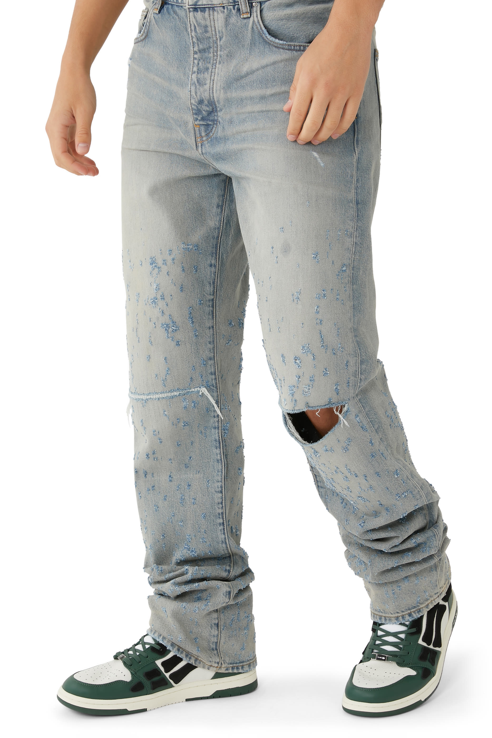 سنيكرز جلد برقع هيكل عظمي وكاحل مرتفع