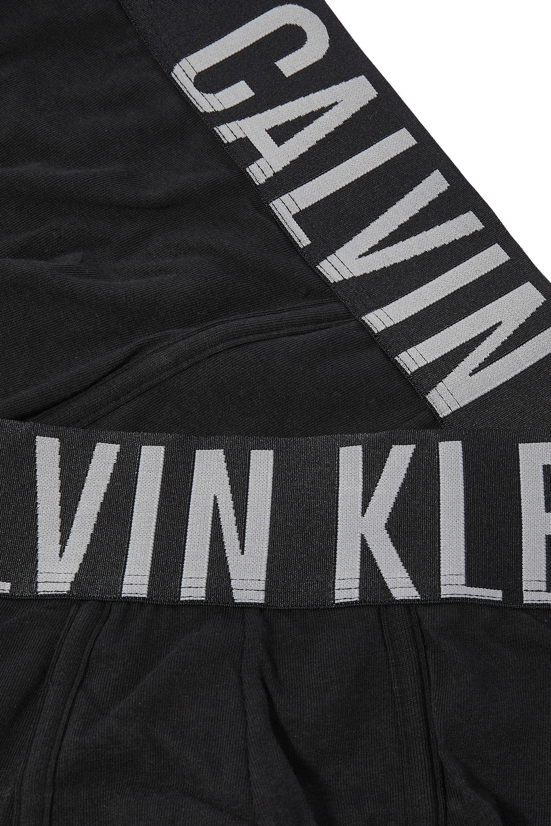 طقم بوكسرات بخصر منخفض وشعار الماركة، 2 قطع