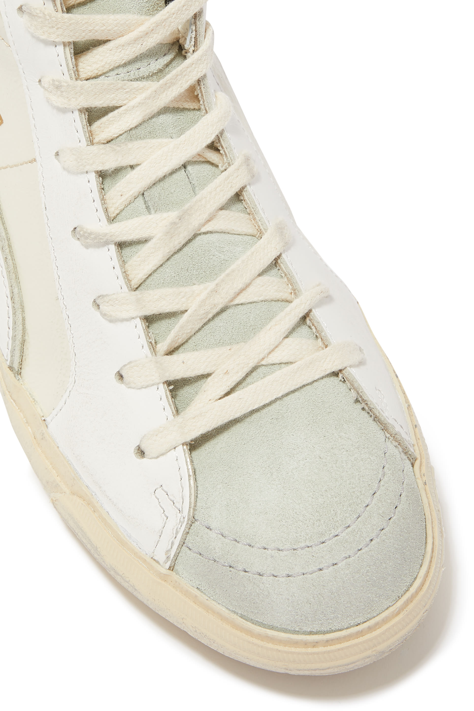 سنيكرز سلايد أعلى الكاحل جلد