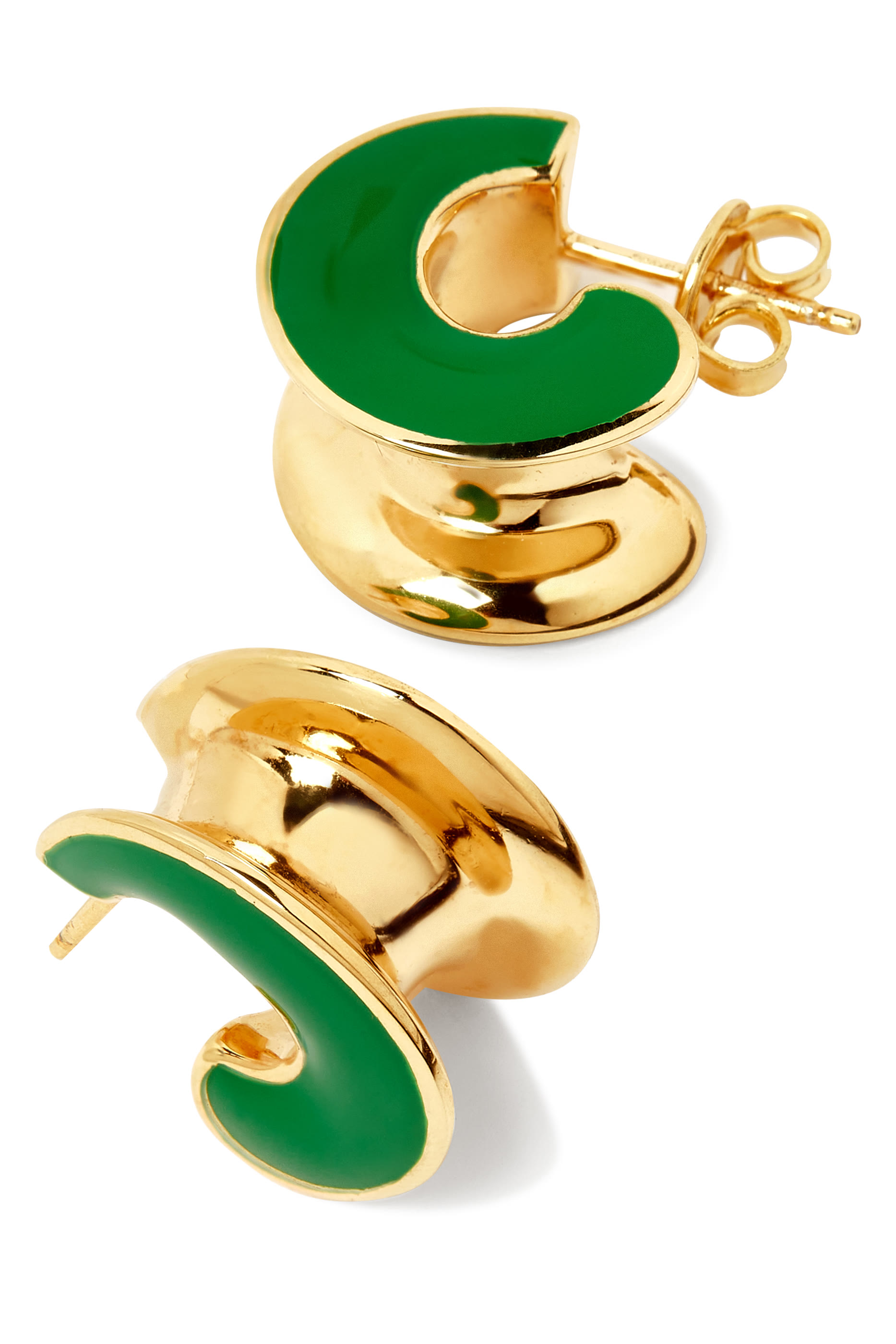 أقراط اتش بيم صغيرة، فضة إسترلينية ومينا