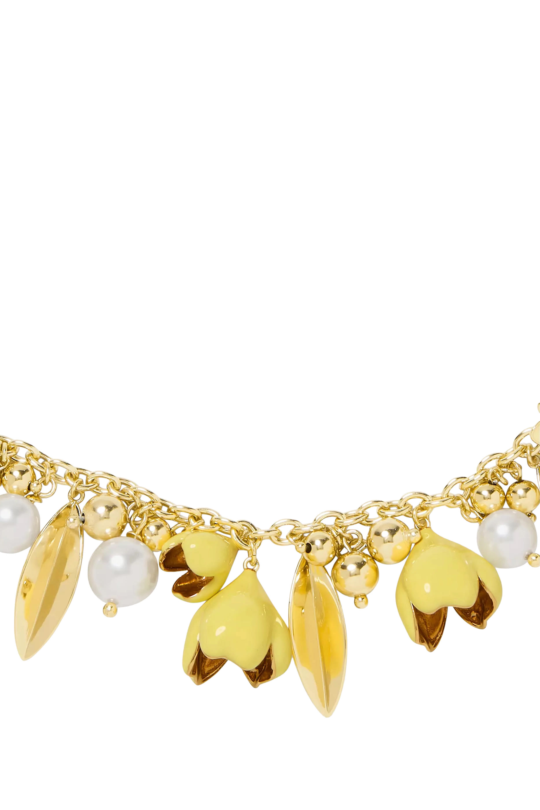 قلادة ستيتمنت بتصميم زهرة زجاج ومينا