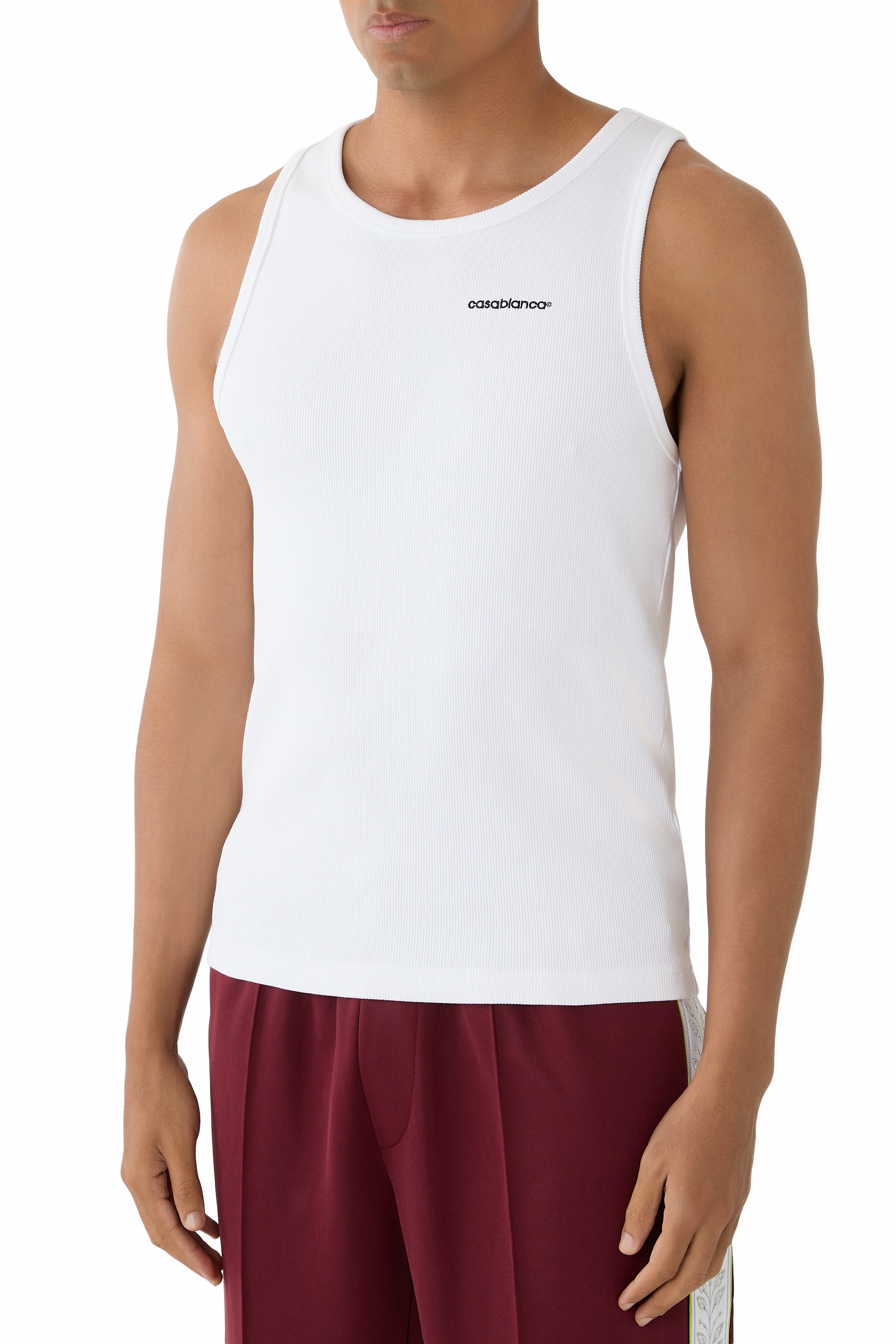 بلوزة بلا أكمام نسيج مضلع