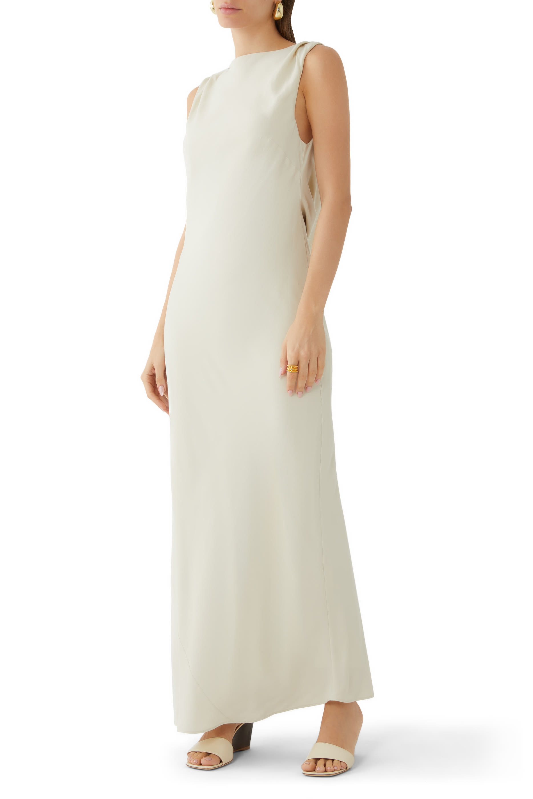 فستان درابيه بياقة مطوية