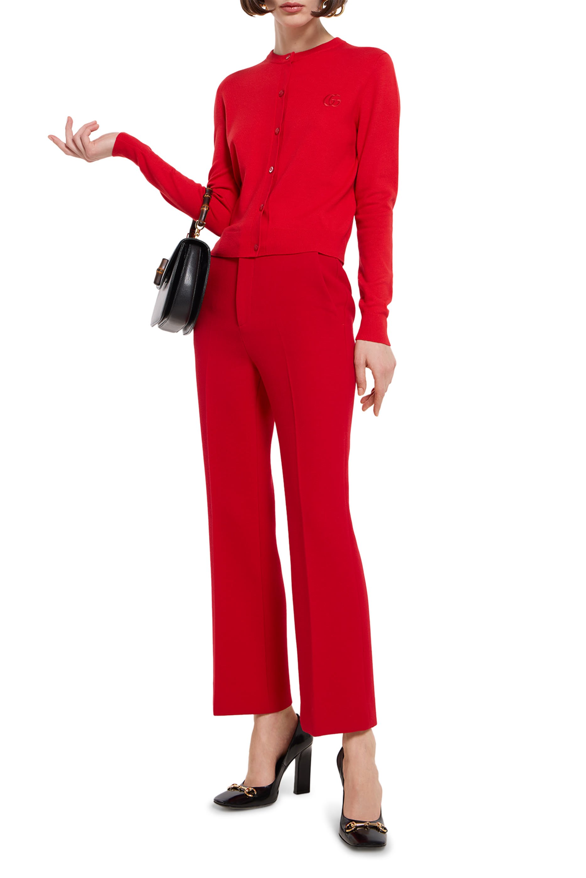 كارديغان بياقة ضيقة وأكمام طويلة