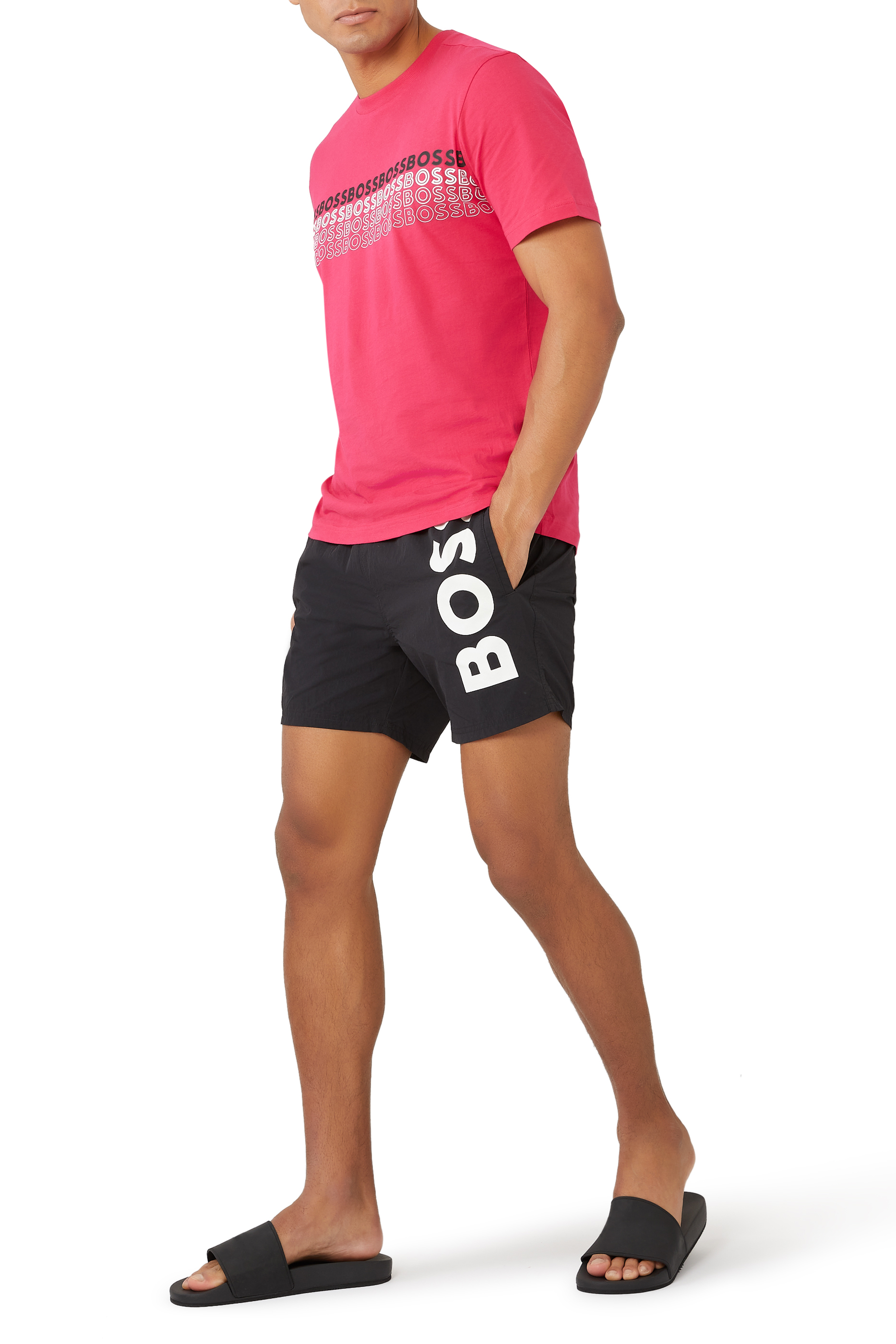 Quick-Drying Logo Swim Shorts