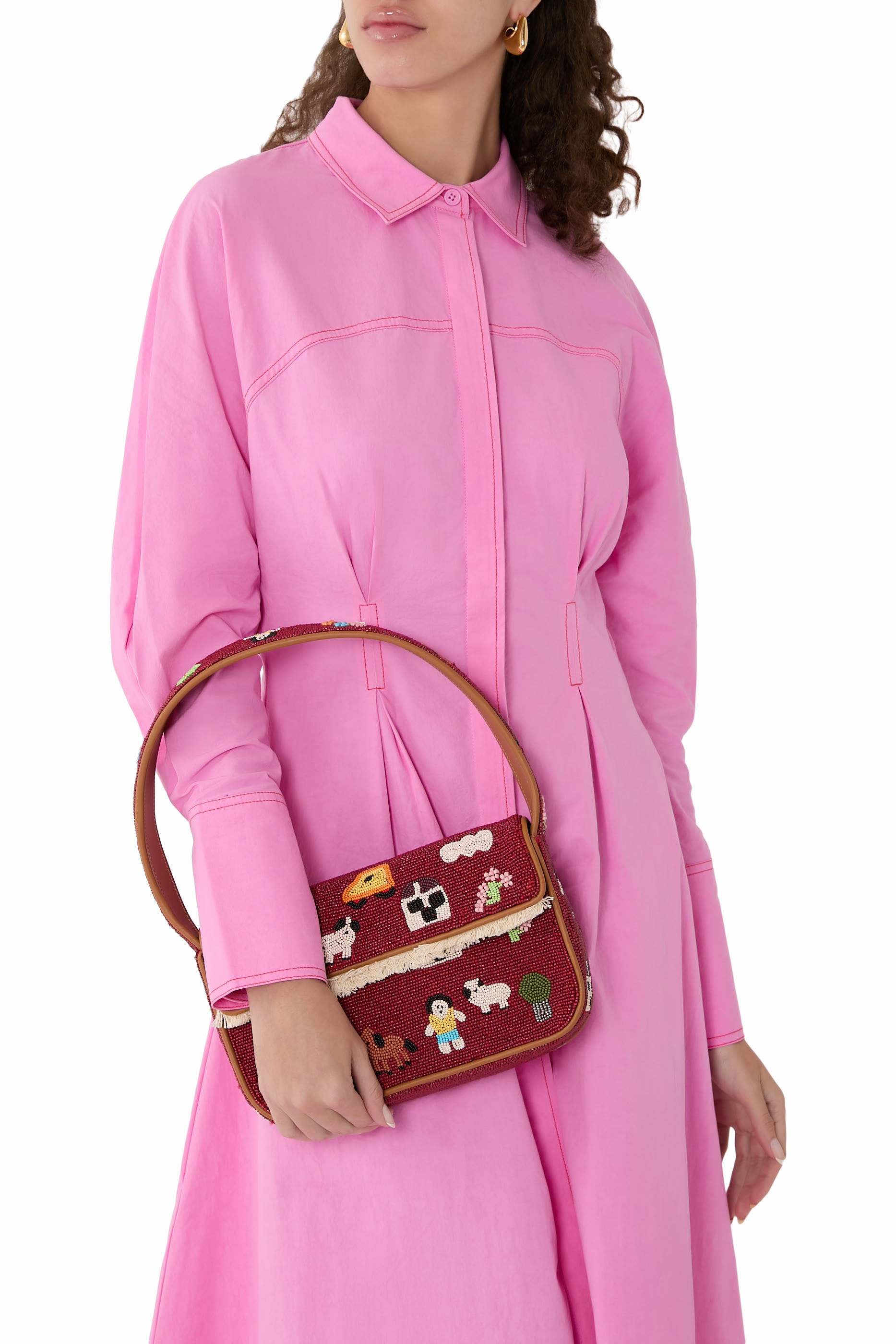 حقيبة تومي مطرزة بخرز