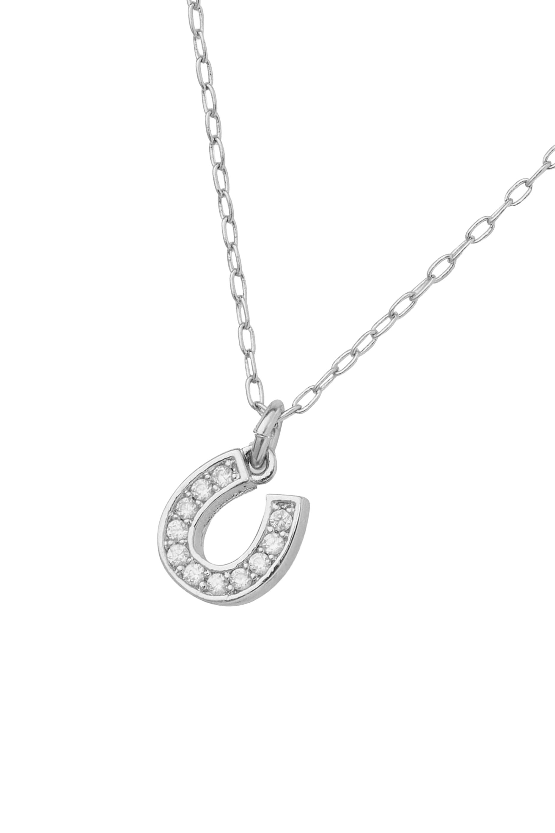 Lucky You Pendant, Plated Metal & Cubic Zirconia