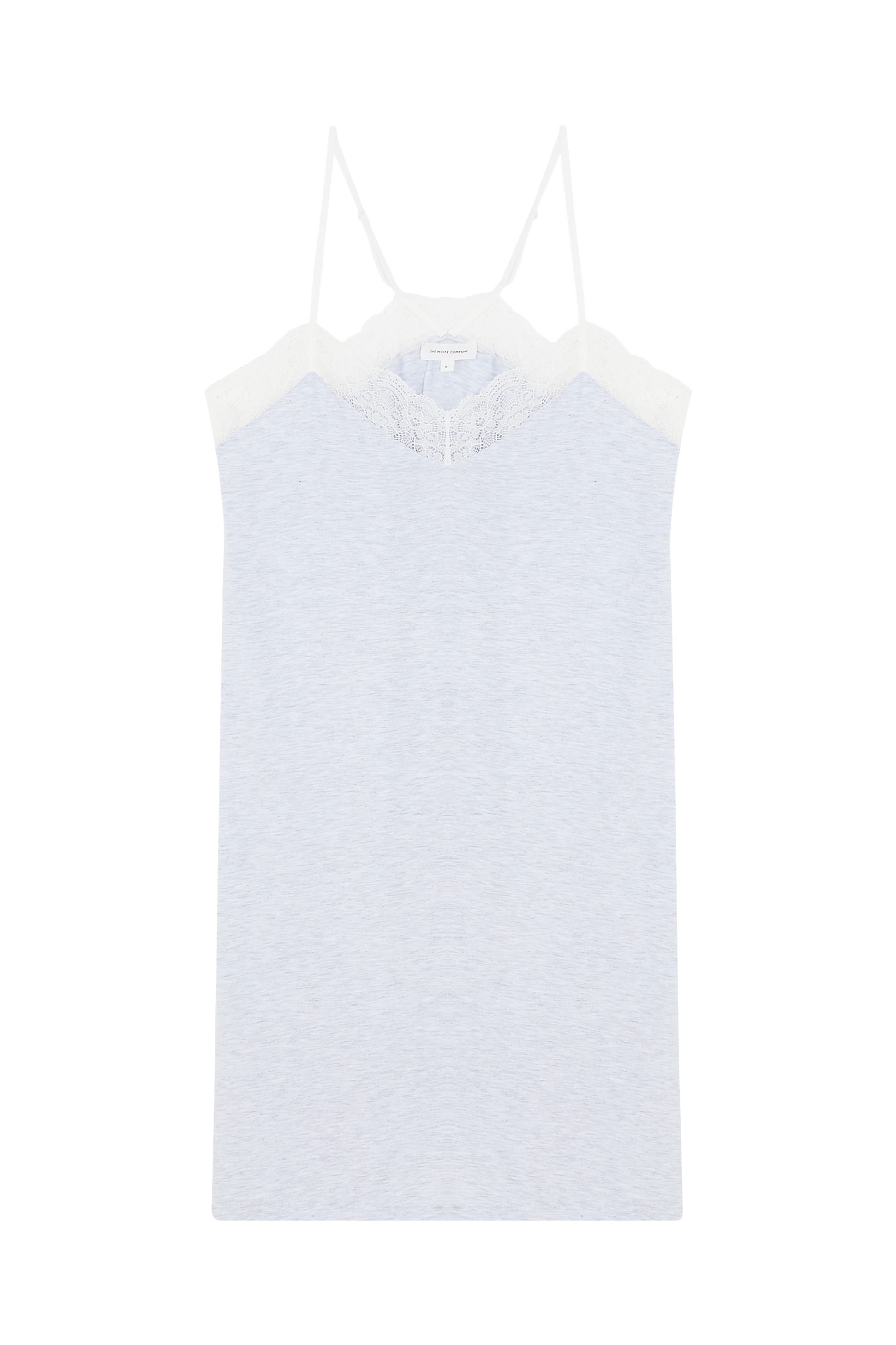 فستان نوم بنمط كاميسول جيرسيه بتفاصيل دانتيل