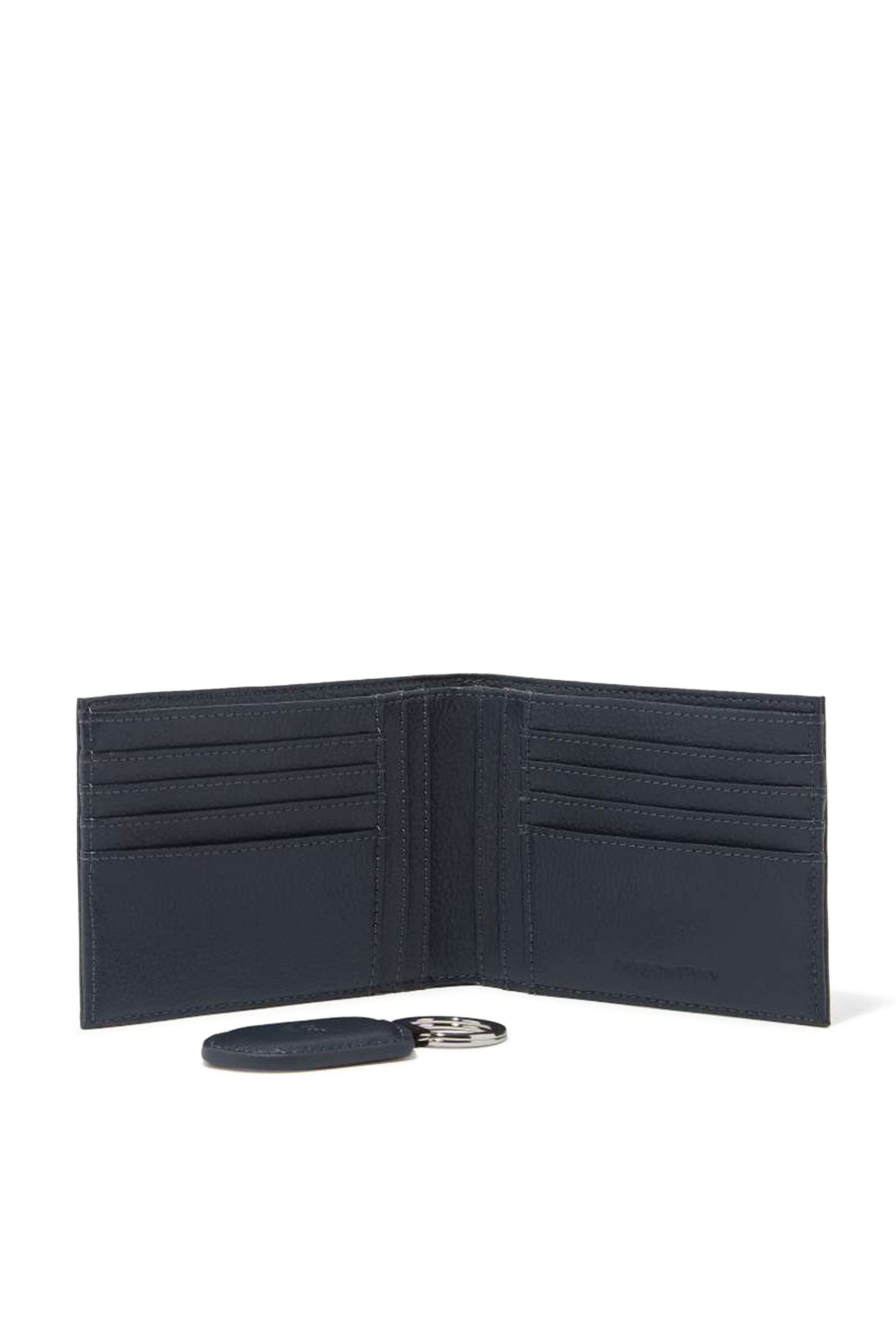 طقم محفظة وسلسلة مفاتيح بصندوق هدايا