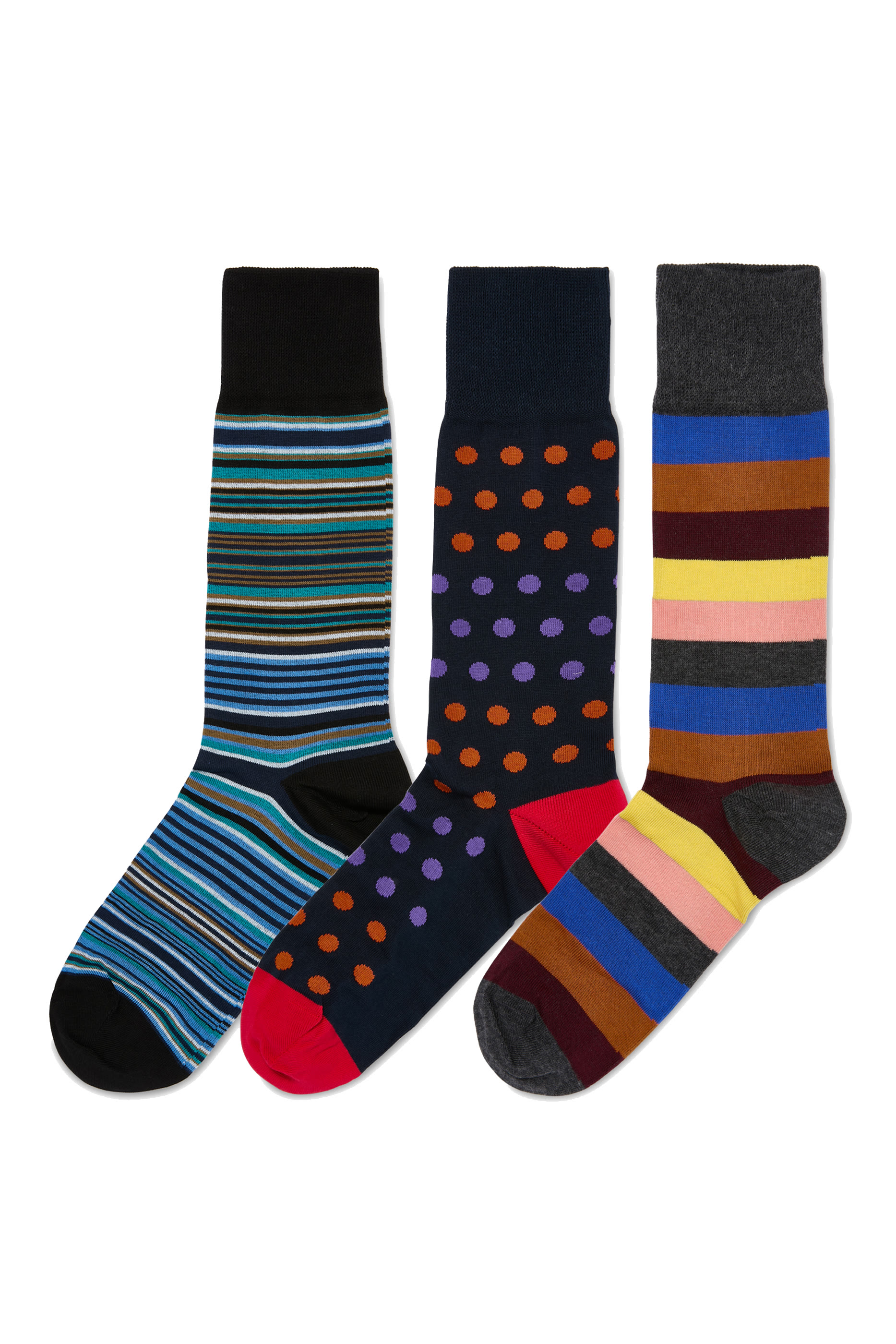 طقم جوارب موسمية بنقشة متعددة 3 أزواج