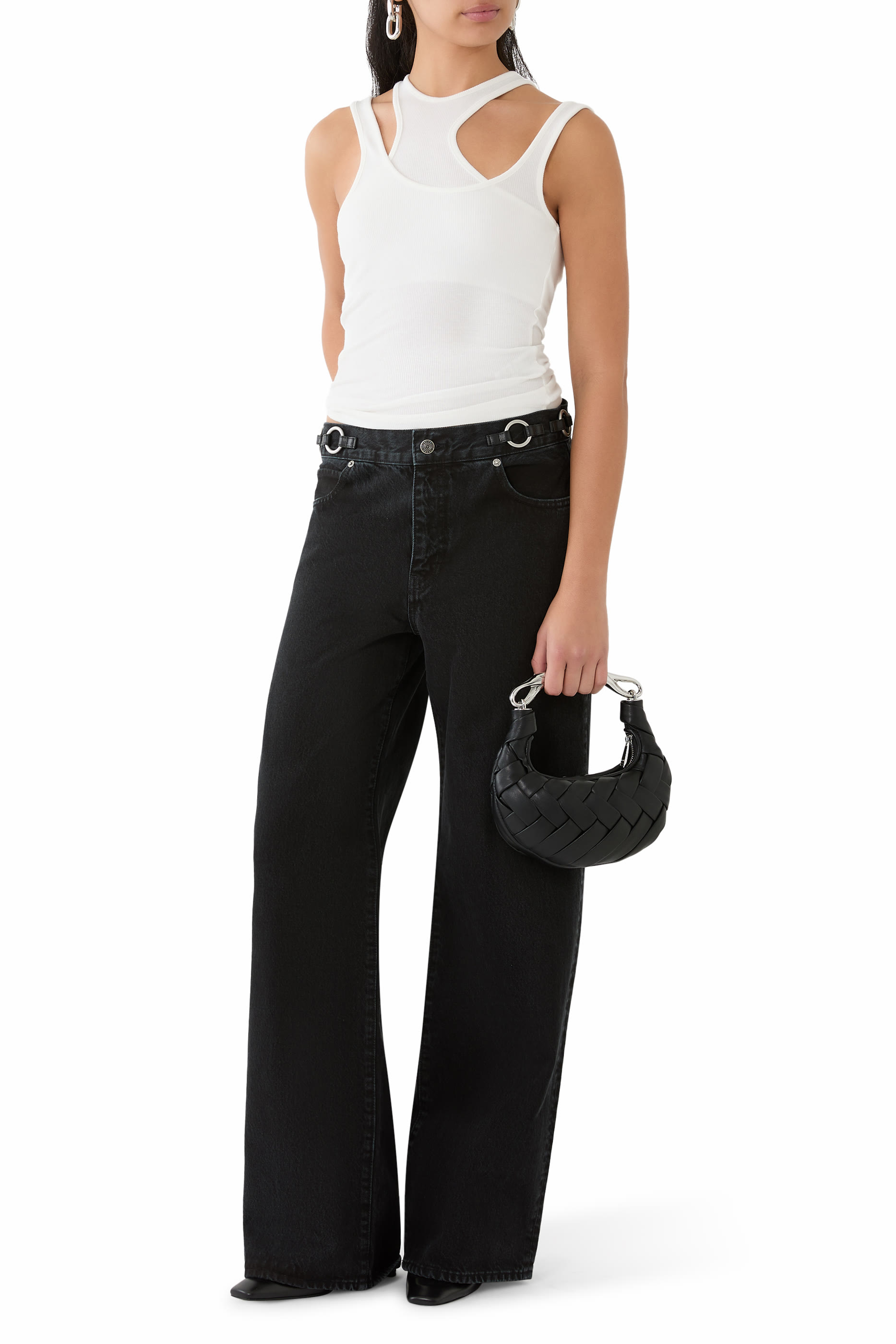 بنطال جينز سترول بحلي بتصميم حرف O