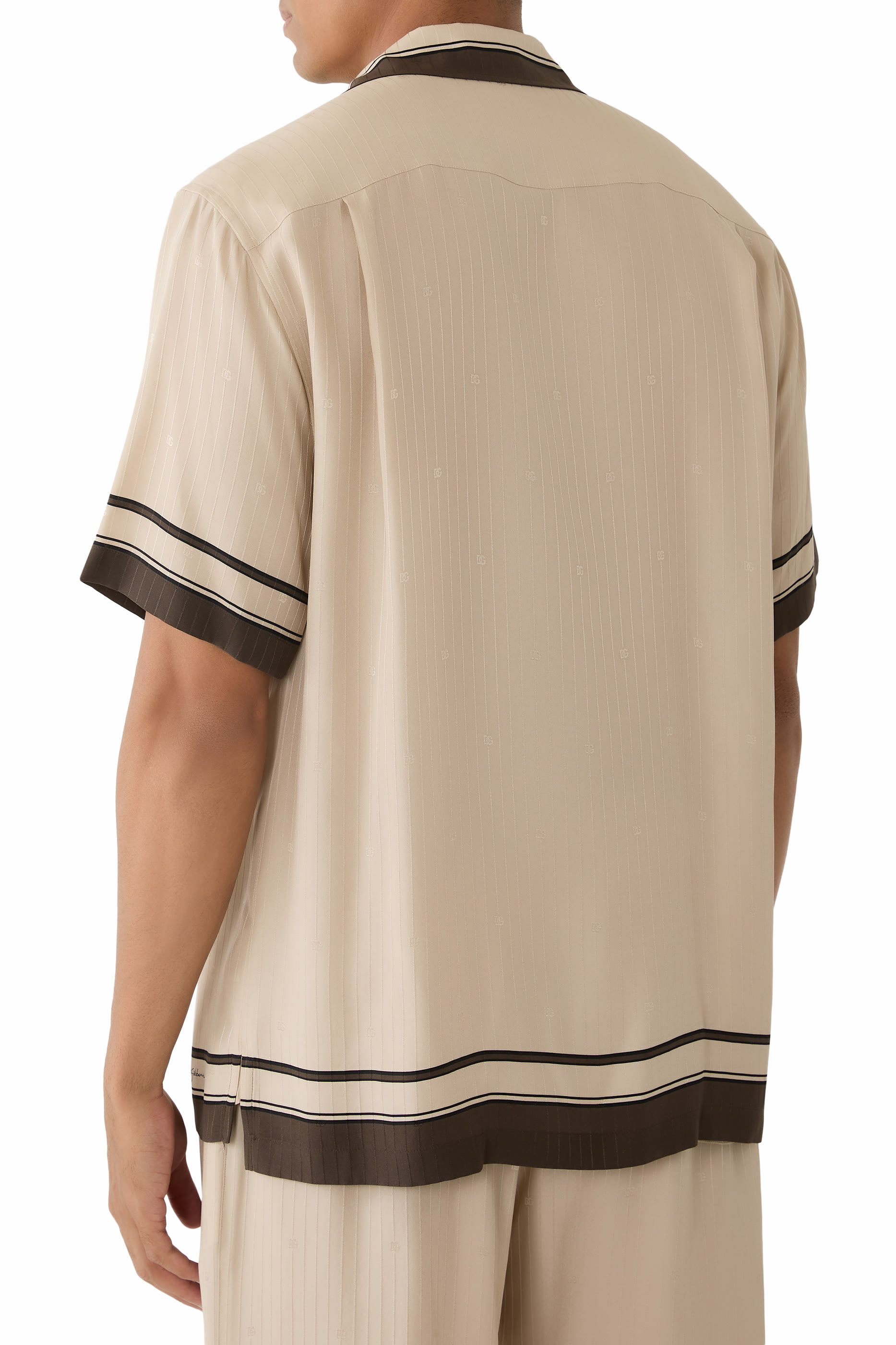 قميص مارتيني مخطط جاكار بطبعة شعار الماركة