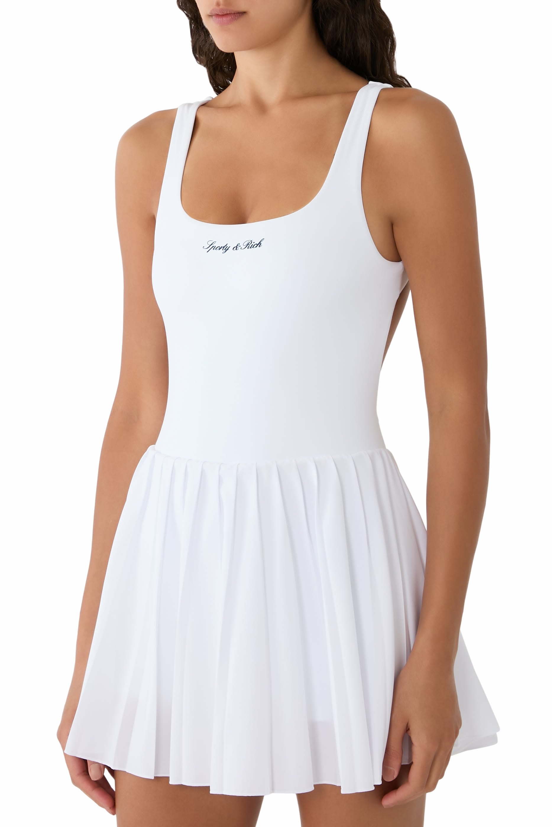 فستان قصير بشعار الماركة