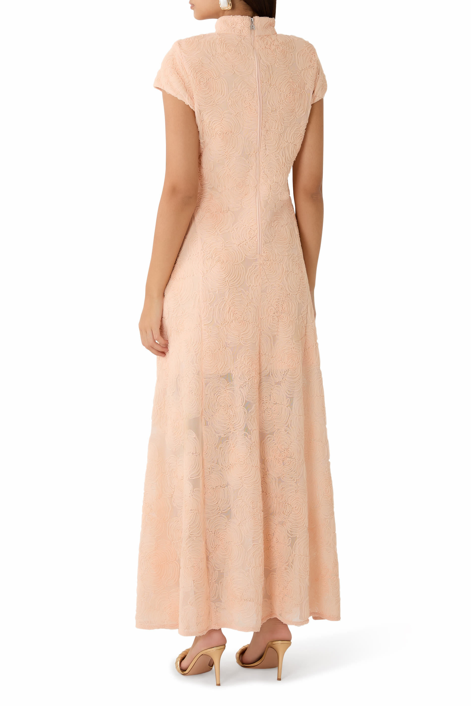 فستان طويل قماش شبكي