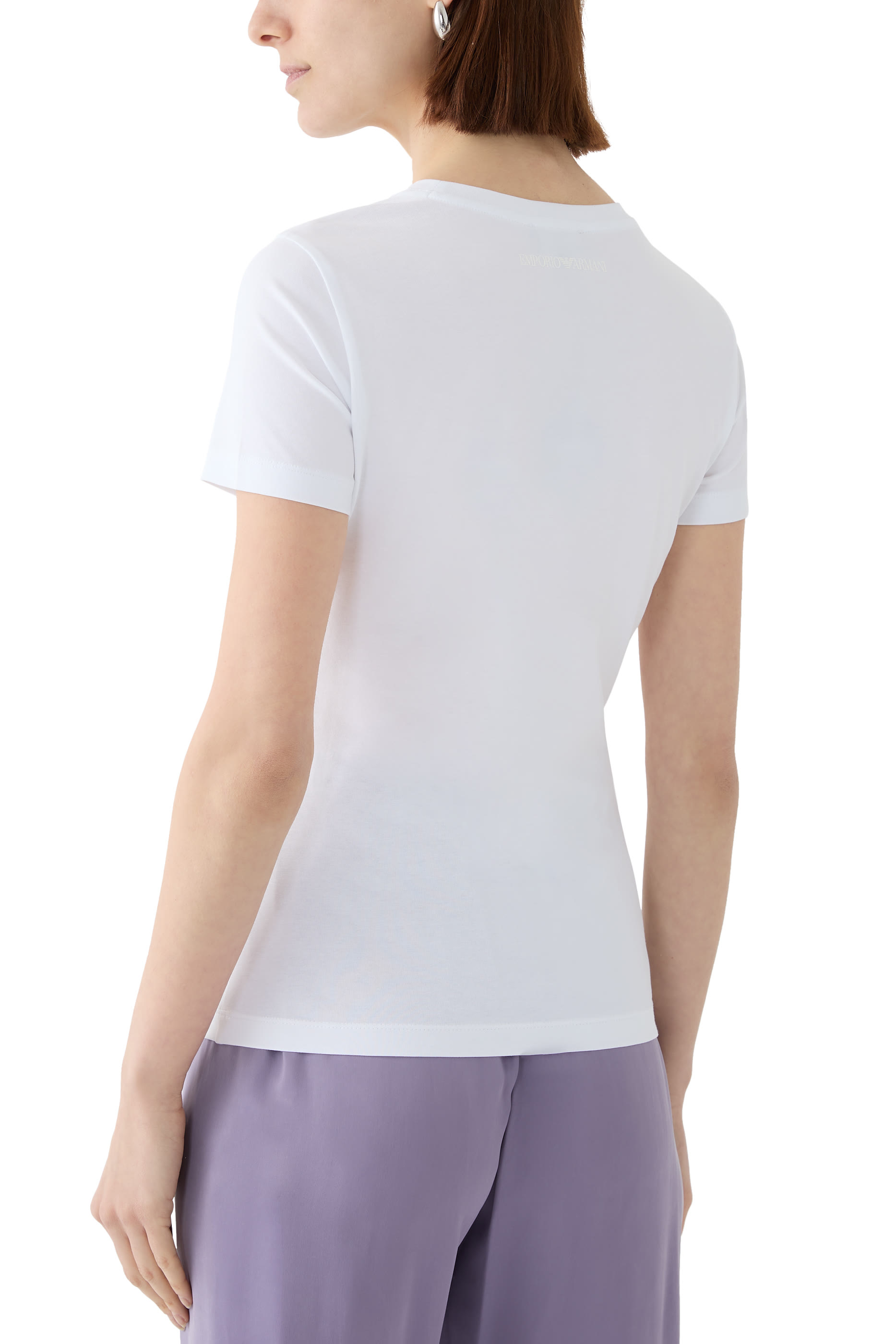 تيشيرت ايه اس في بقصة ضيقة وشعار الماركة بحجم كبير جبرسيه مطاطي