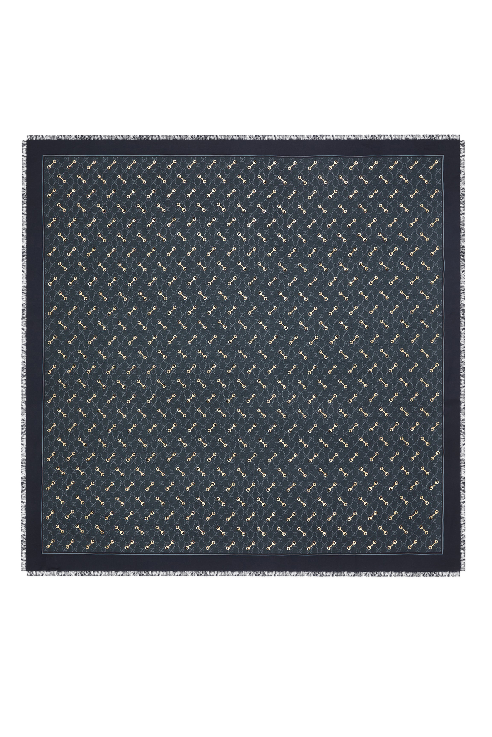 شال بحلية لجام حصان وشعار حرفي الماركة حرير