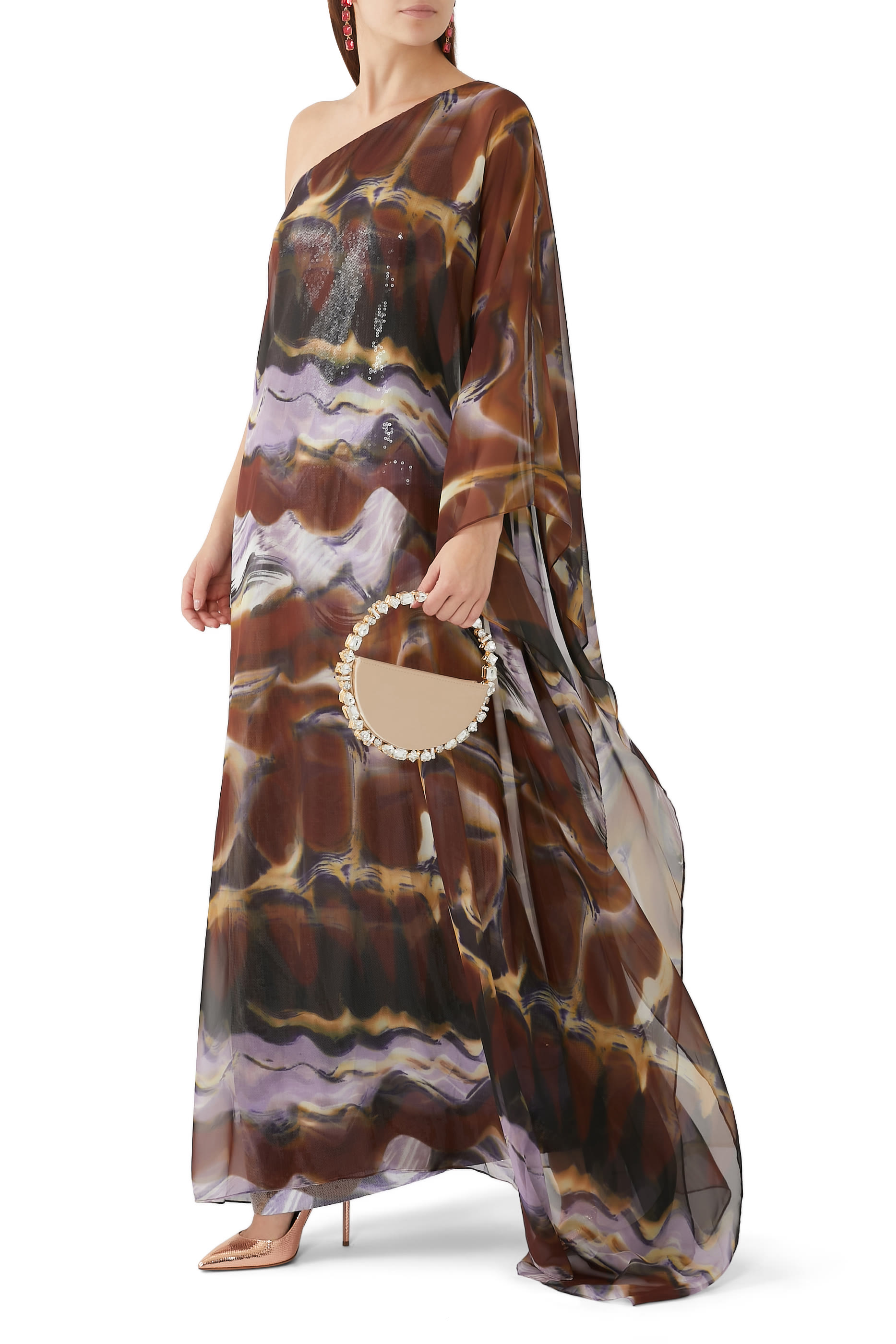 فستان سهرة أوشي ترتر وشيفون