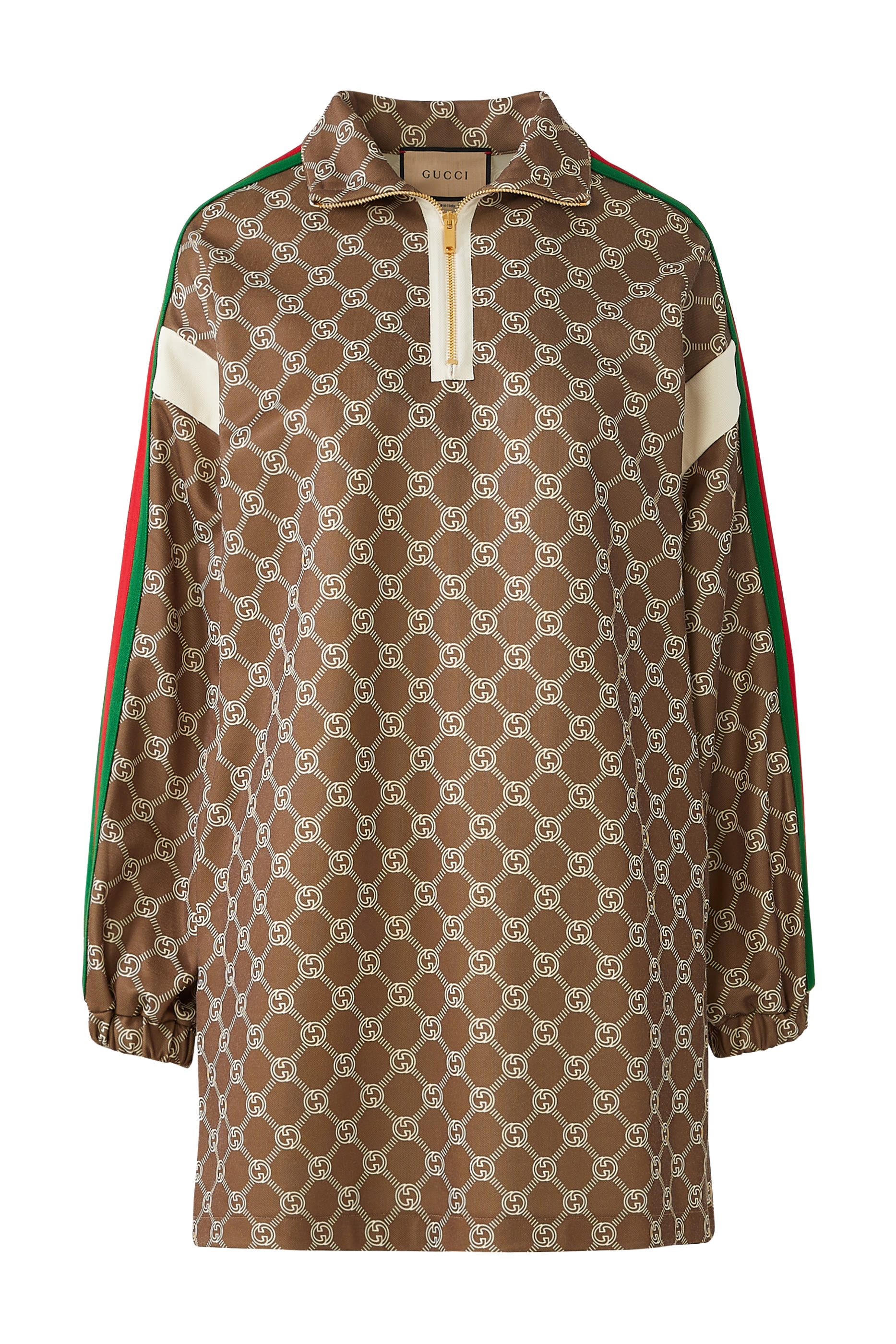 فستان جيرسيه معالج بنقشة GG