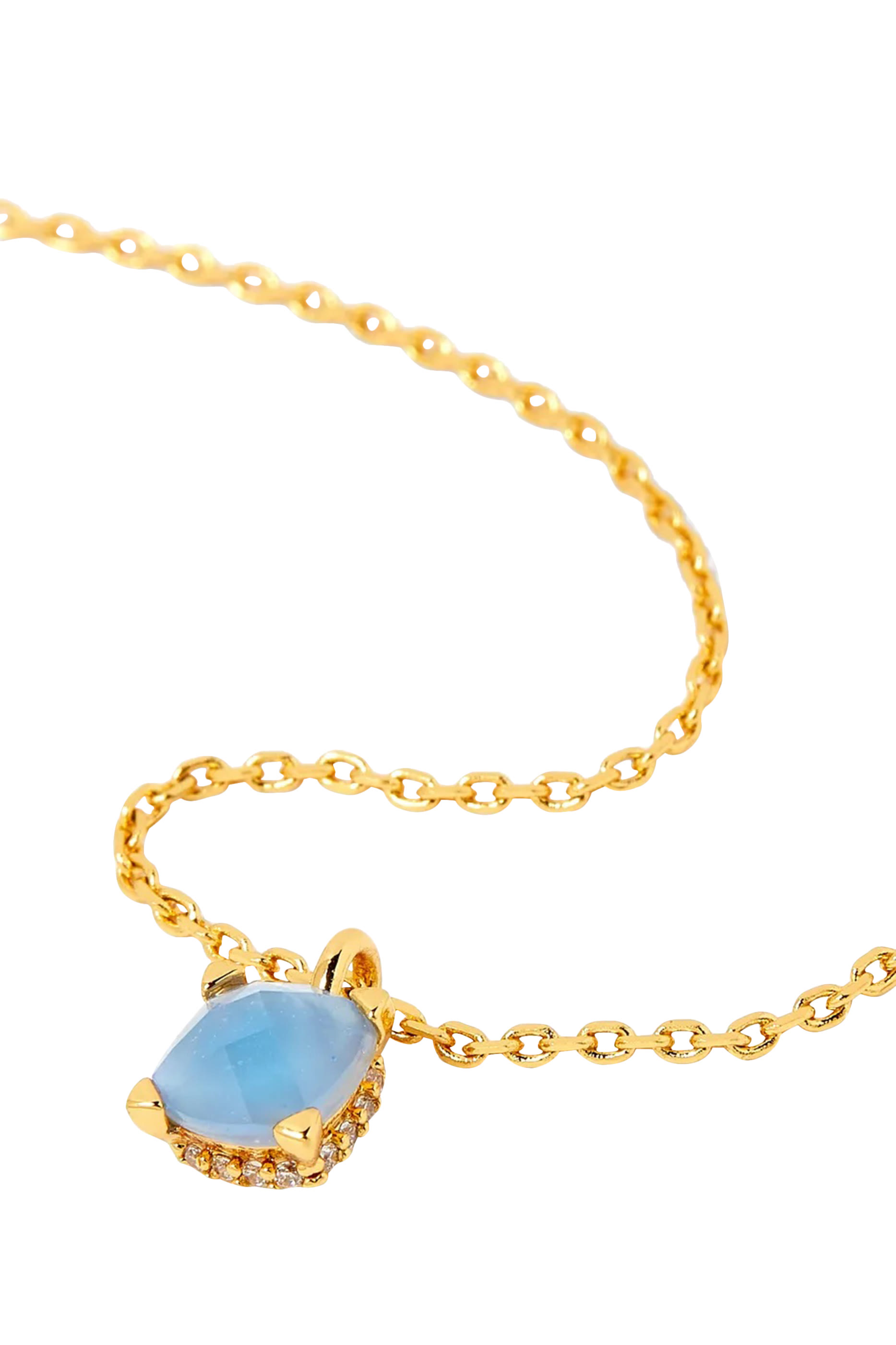 قلادة ليتل لاكشريز بدلاية مربعة مرصعة بأحجار زركونيا مكعبة نحاس مطلي