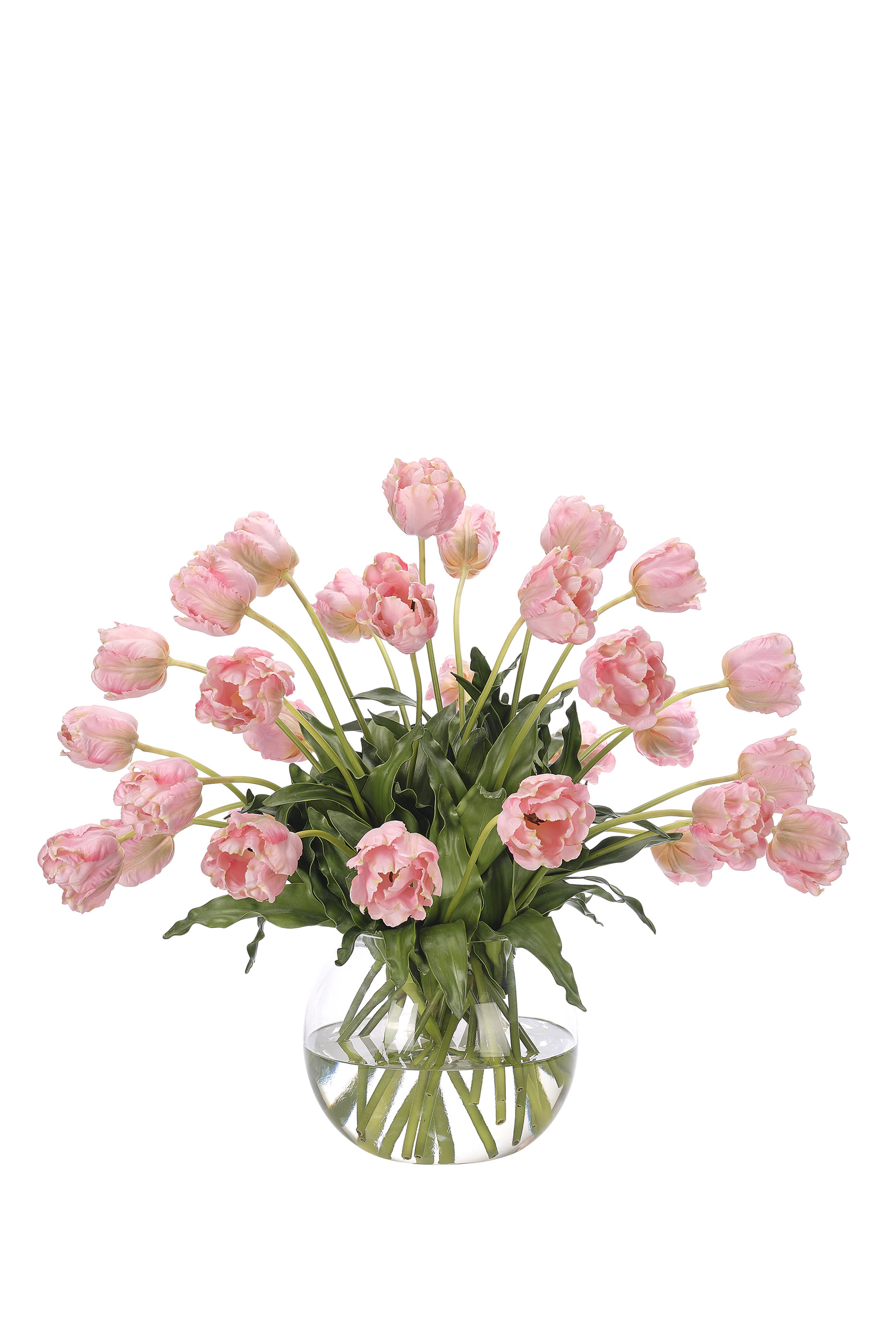 باقة زهور توليب وردية بملمس طبيعي