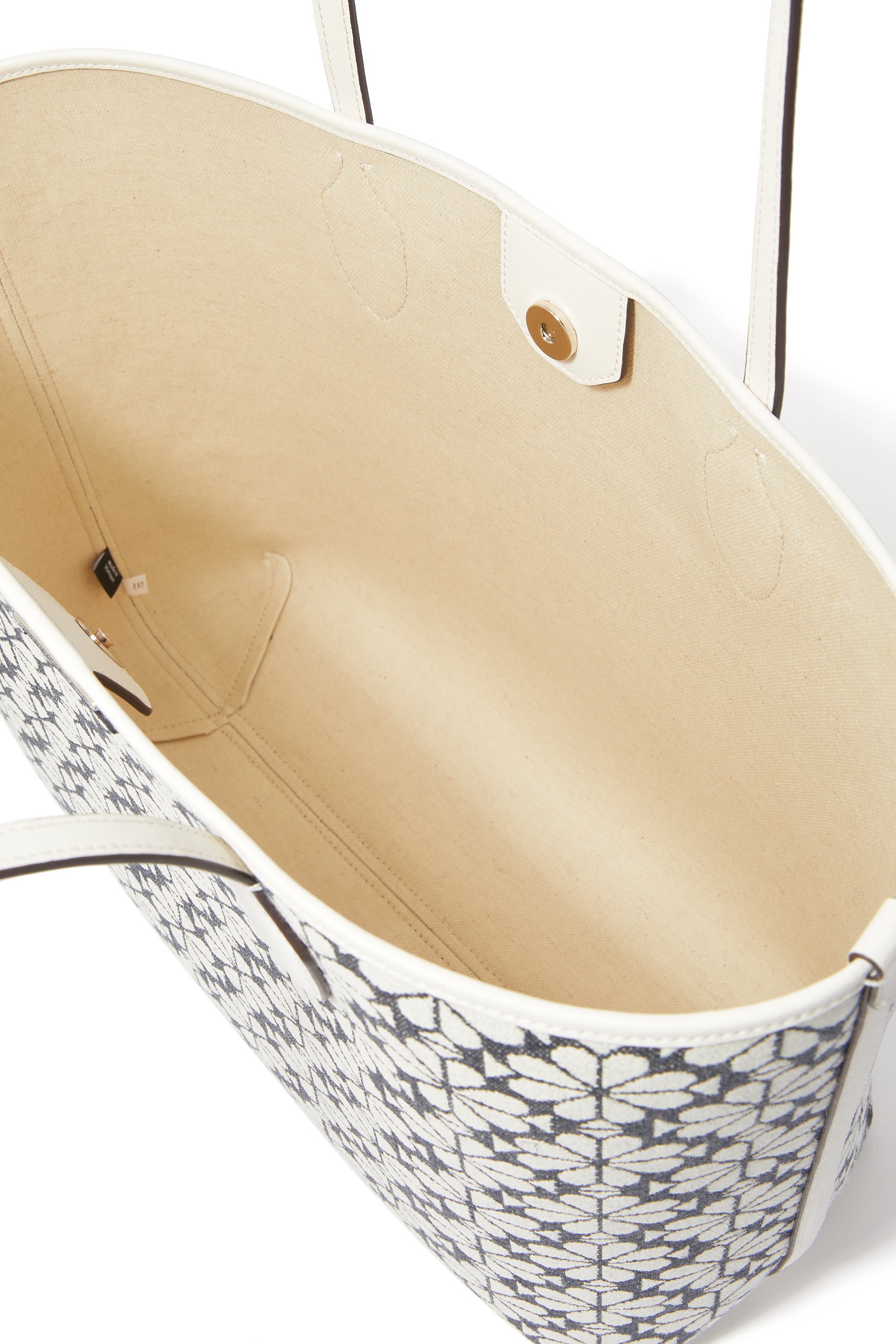 حقيبة يد كبيرة قماش قنب بنقشة زهور البستوني