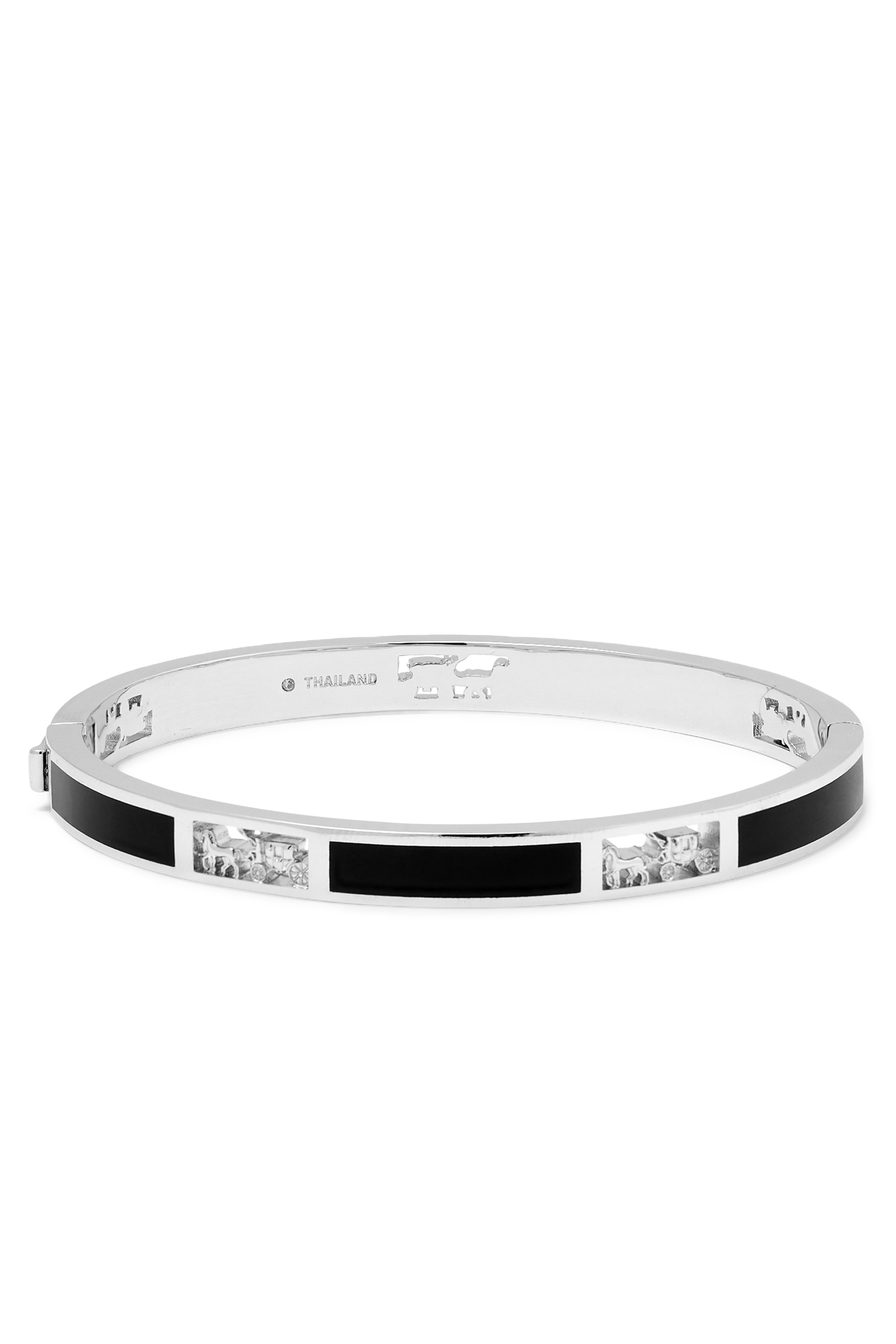 سوار بفتحات بتصميم حصان وعربة مميزة للماركة، نحاس ومينا