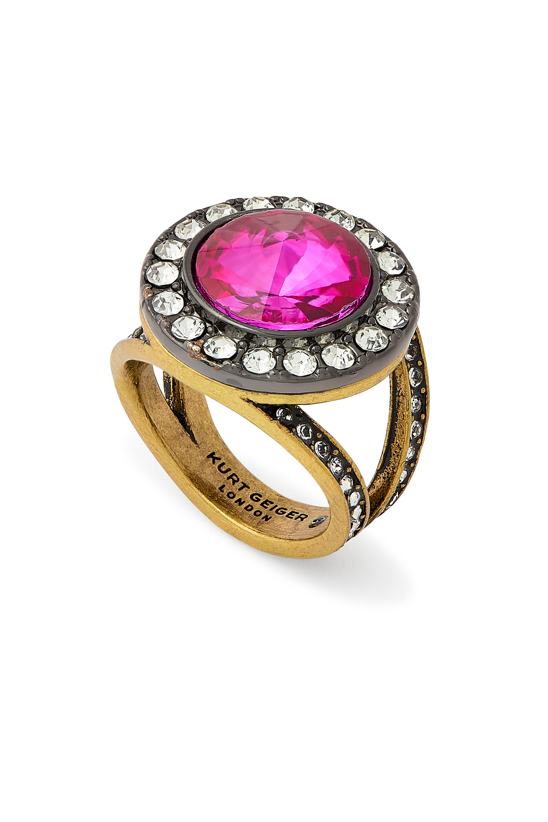 خاتم أوكتافيا صغير مرصع بأحجار زركونيا مكعبة، نحاس وزجاج.