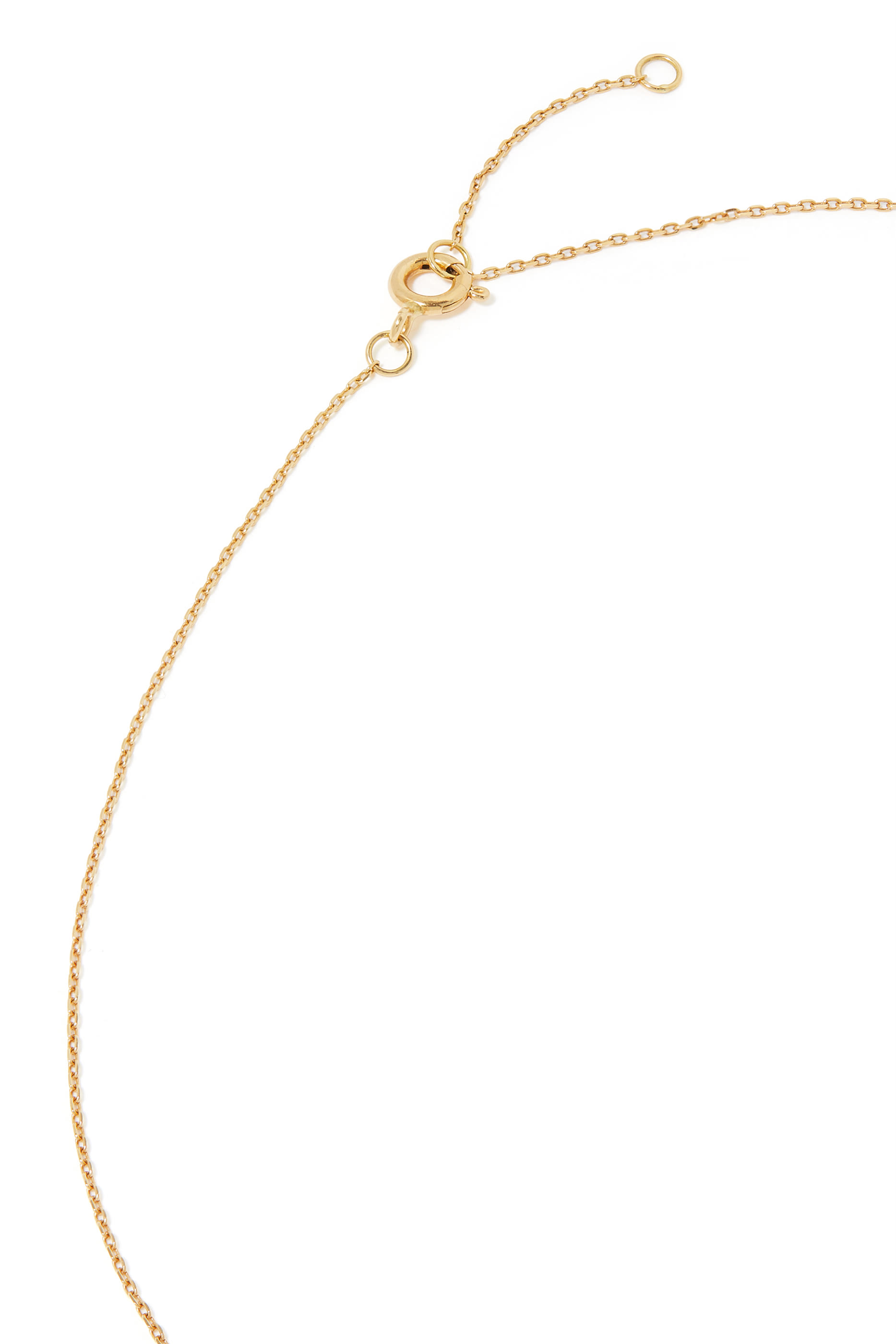 قلادة بحلية عين حسود مرصعة بحجر تورمالين ذهب أصفر عيار 18