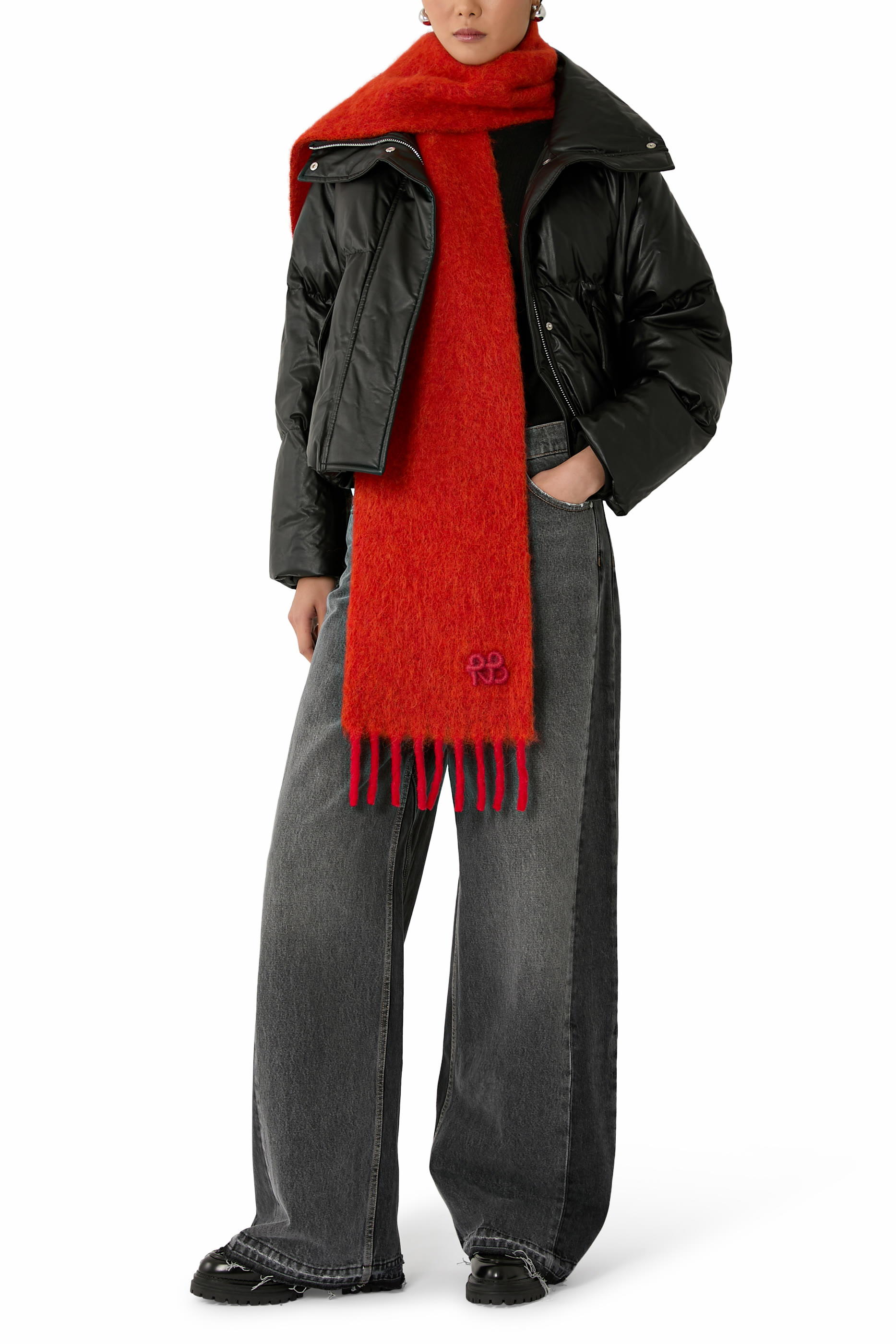 Fringed Alpaca-Blend Scarf Mid 