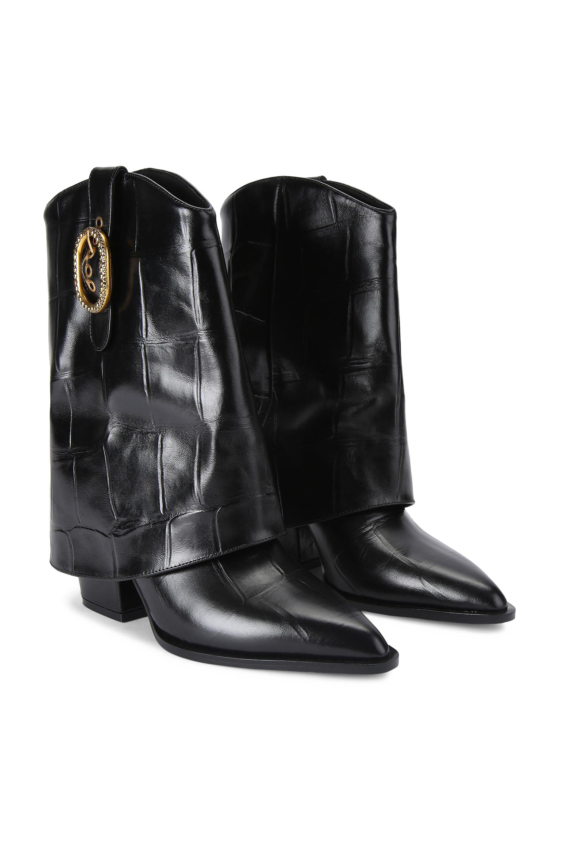 بوت بطول الكاحل بجزء مطوي