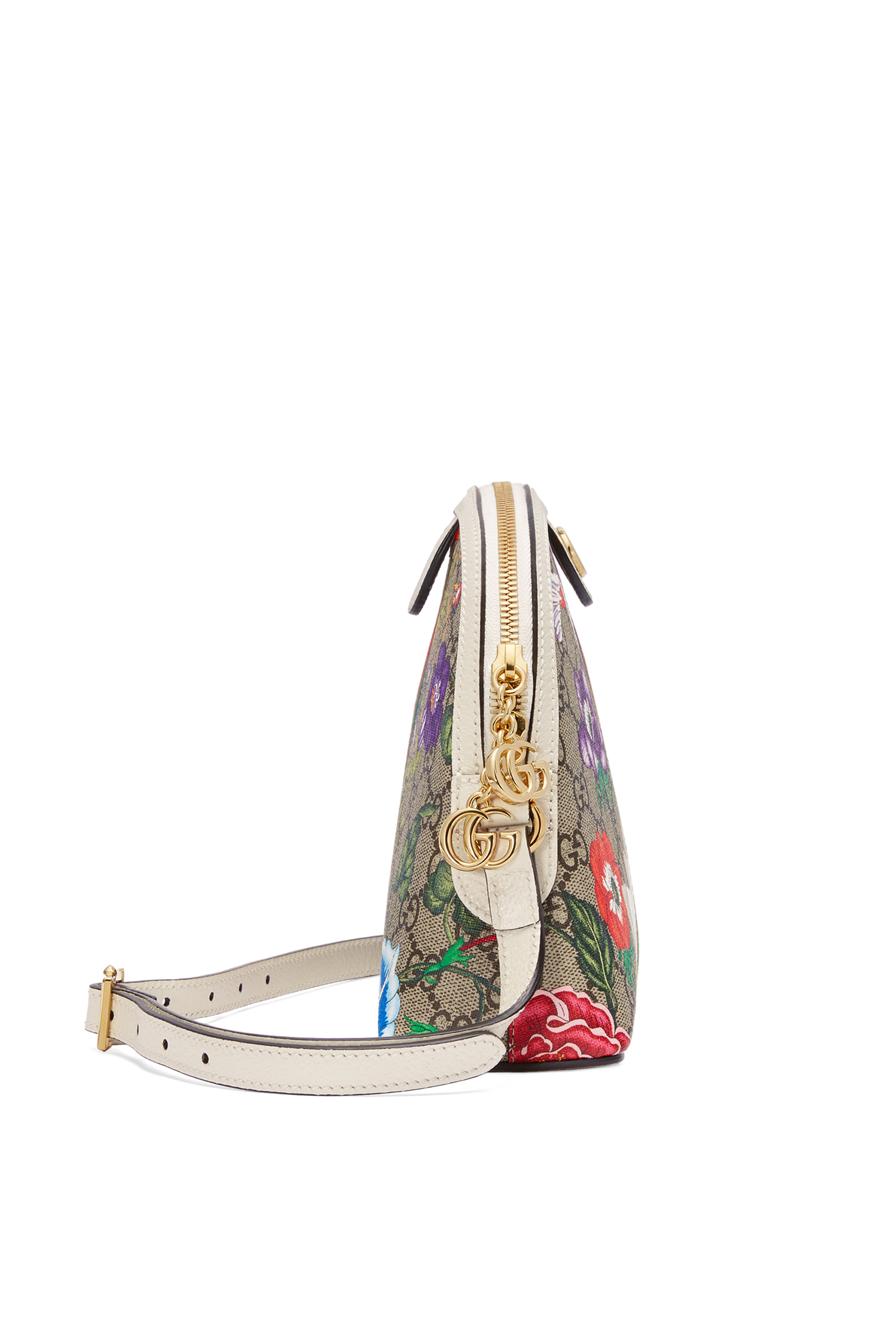 حقيبة كتف أوفيديا صغيرة بنقشة زهور وشعار GG