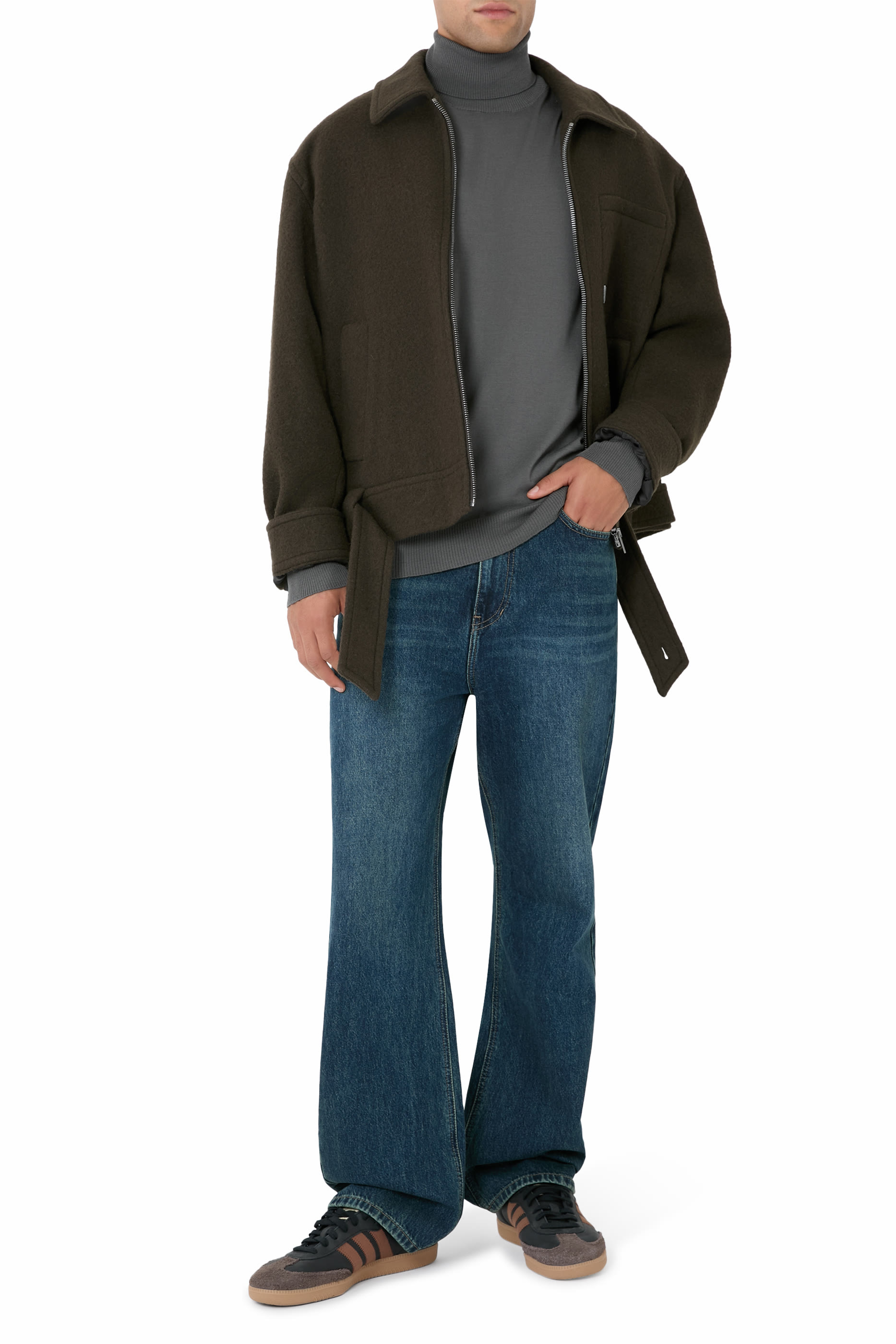 Turtleneck Jumper with Ribbed Trims