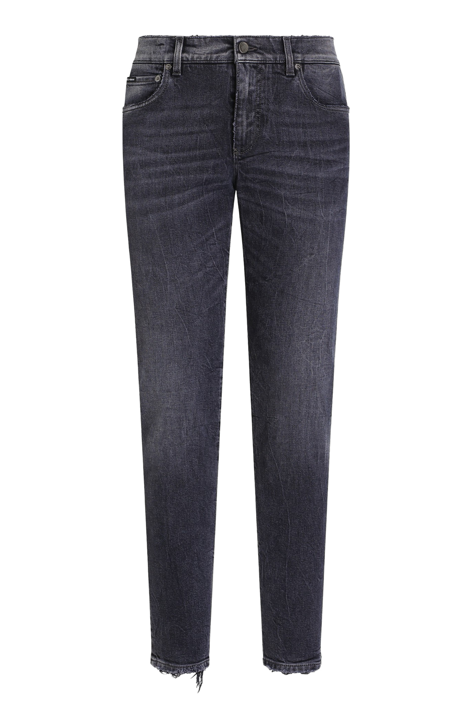 بنطال جينز بتطريز شعار الماركة وقصة ضيقة قطن مطاطي