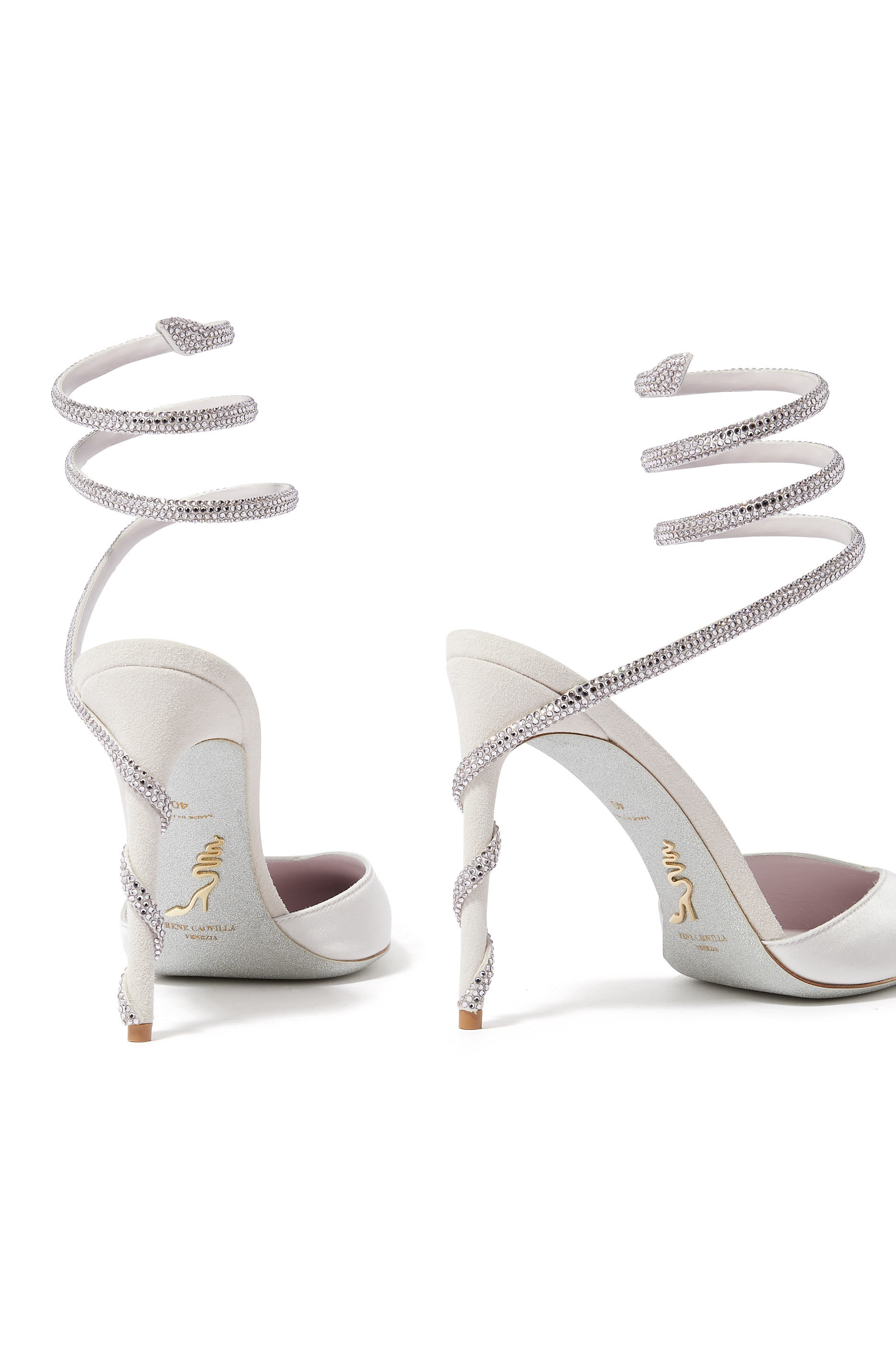 حذاء كليو 105 كلاسيك مرصع بالكريستال يلتف حول القدم